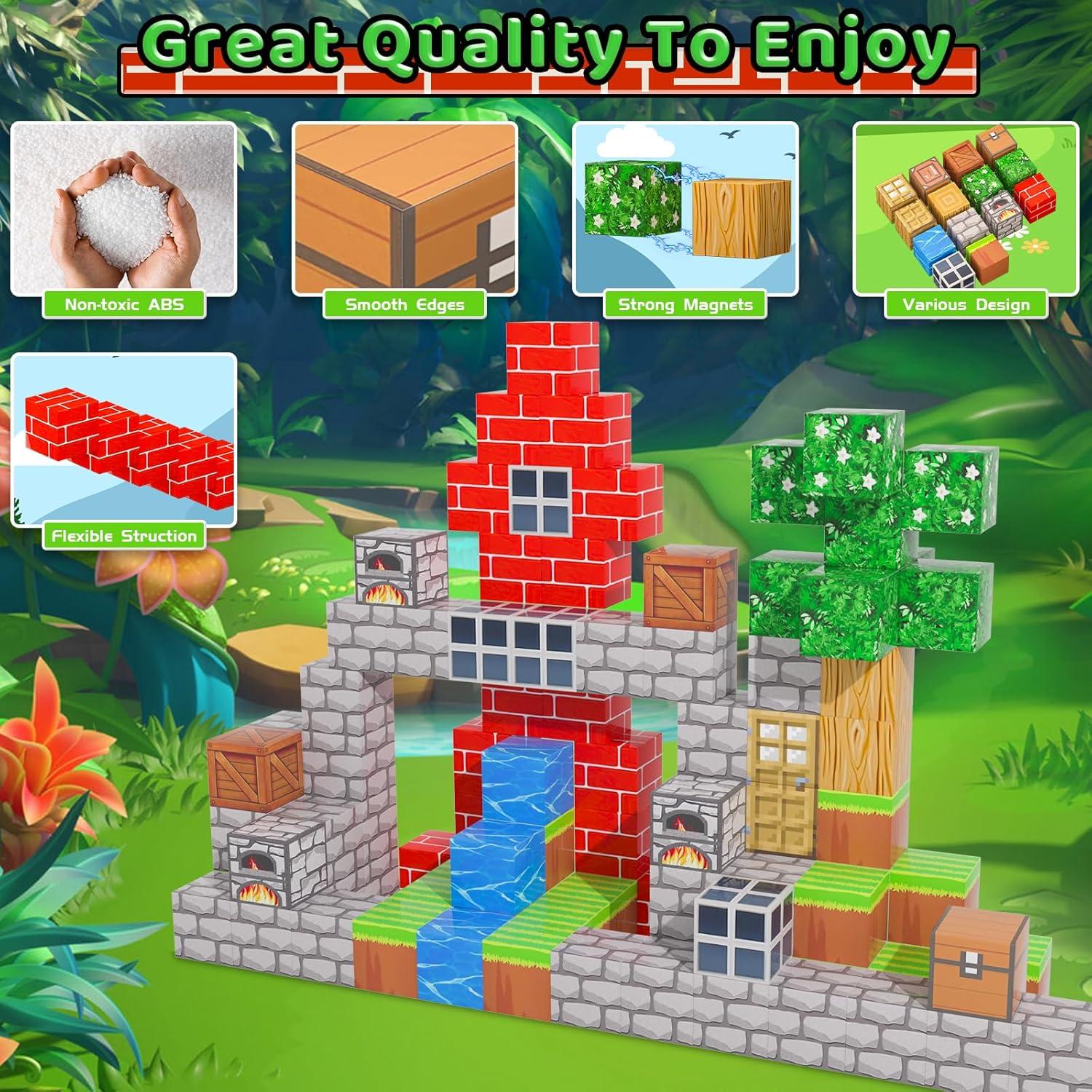 Set de Bloques Magnéticos Kinhzrude 100PCS Juguetes STEM 0.55kg