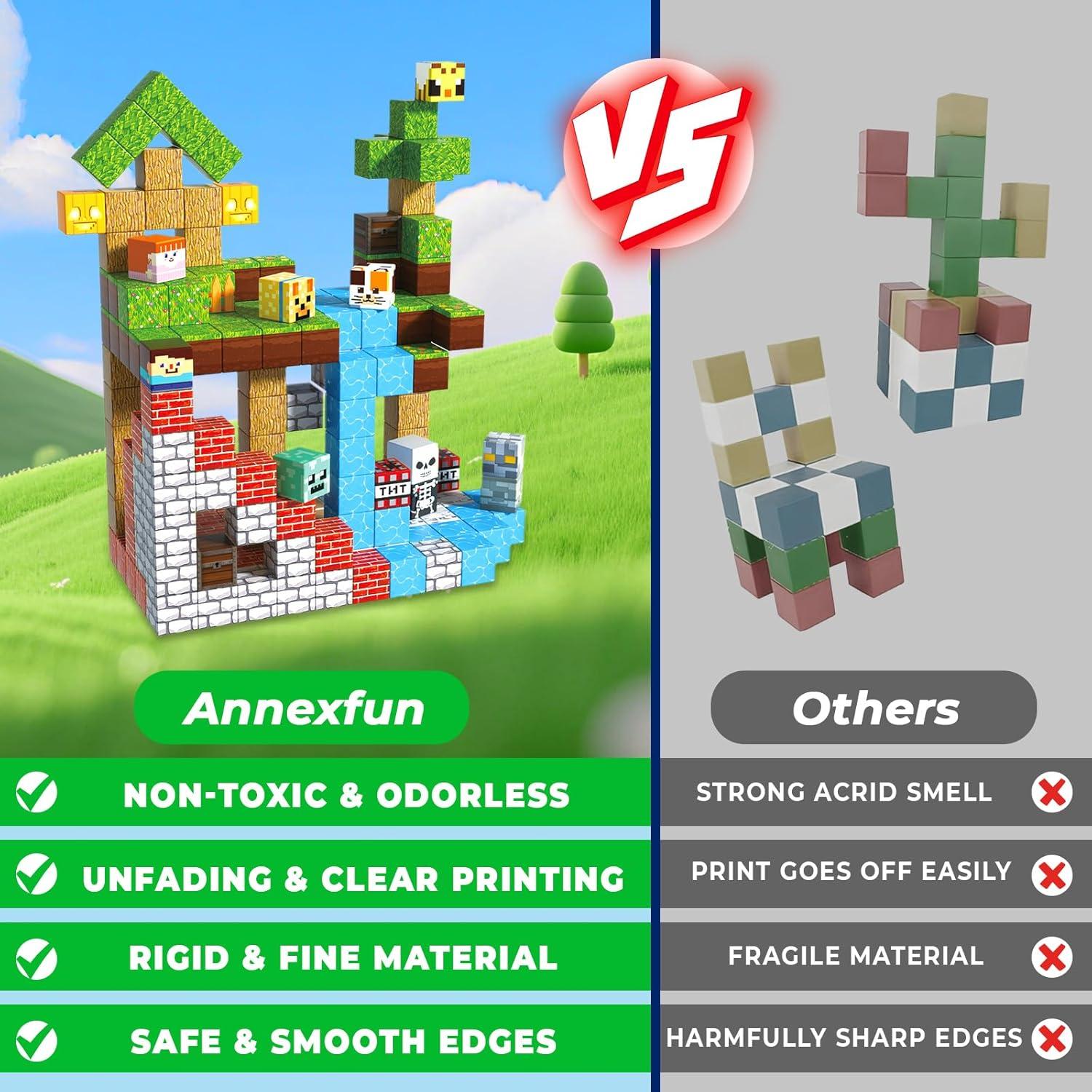 Bloques Magnéticos Annexfun 200PCS Juguetes STEM 3+ Años