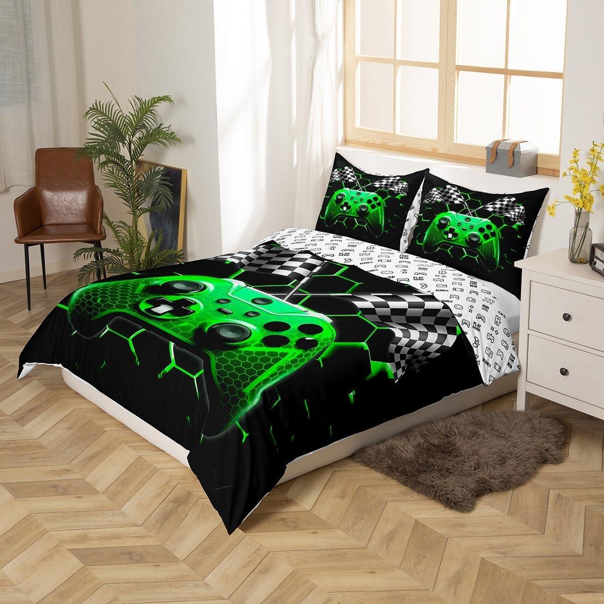 Juego de Ropa de Cama Queen Castle Fairy 3D Gamepad Verde
