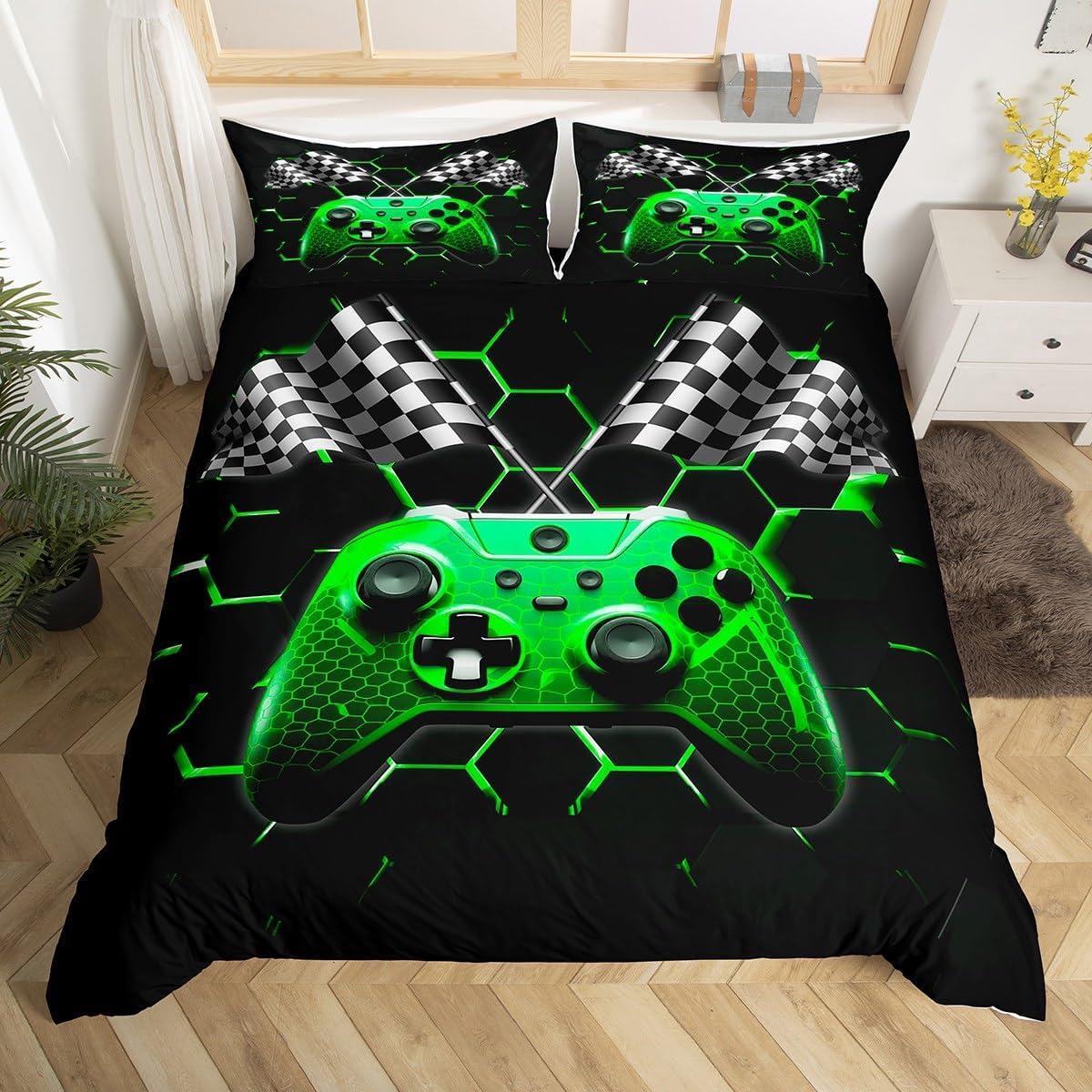 Juego de Ropa de Cama Queen Castle Fairy 3D Gamepad Verde
