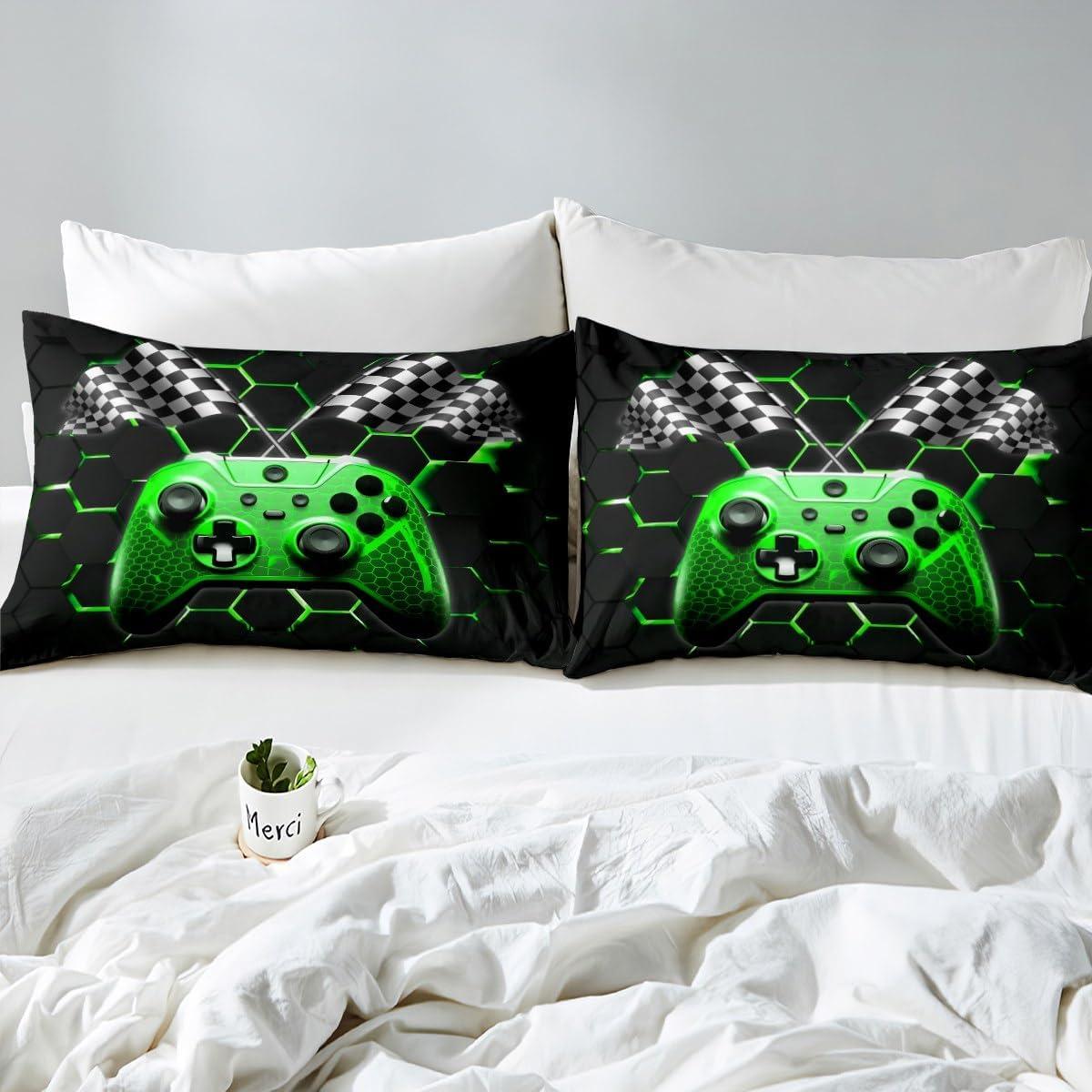 Juego de Ropa de Cama Queen Castle Fairy 3D Gamepad Verde