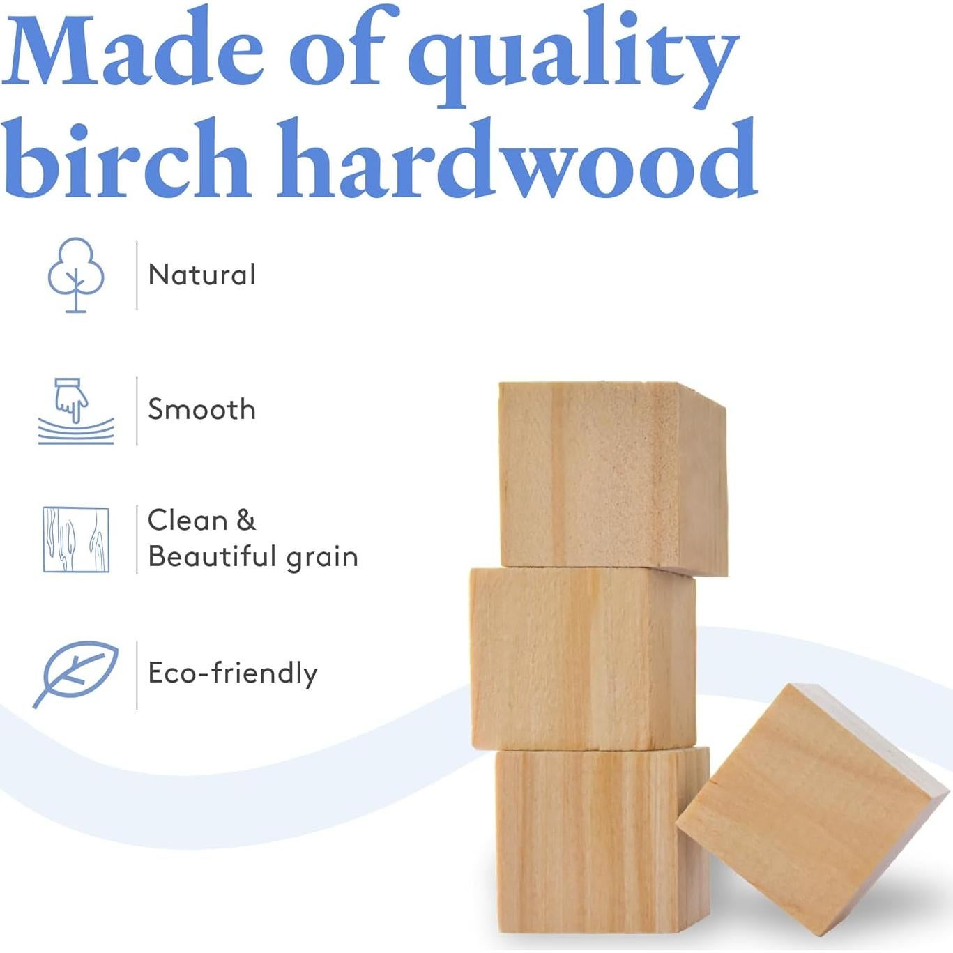 Cubos de Madera DIY 1" Woodpeckers - Paquete de 100 Bloques