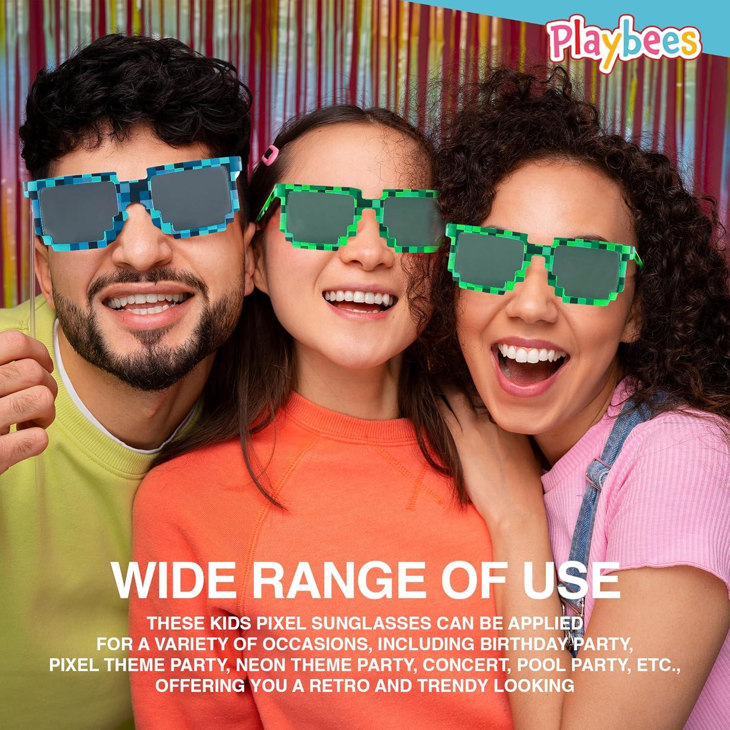 Gafas Pixeladas Playbees - Paquete de 12 - UV y Duraderas