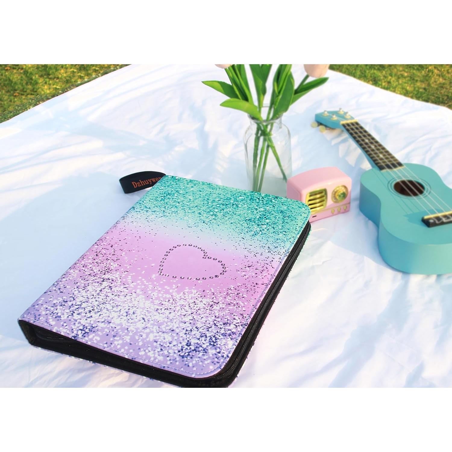 Carpeta de Cartas Coleccionables Dzhuywer 9 Bolsillos Estrella Rosa