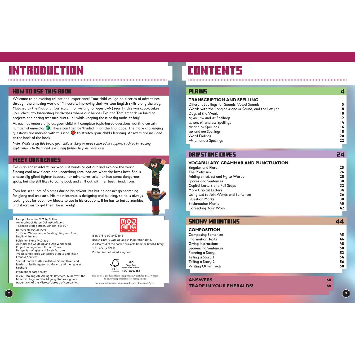 Minecraft English Ages 5-6: Official Workbook (Minecraft Education)