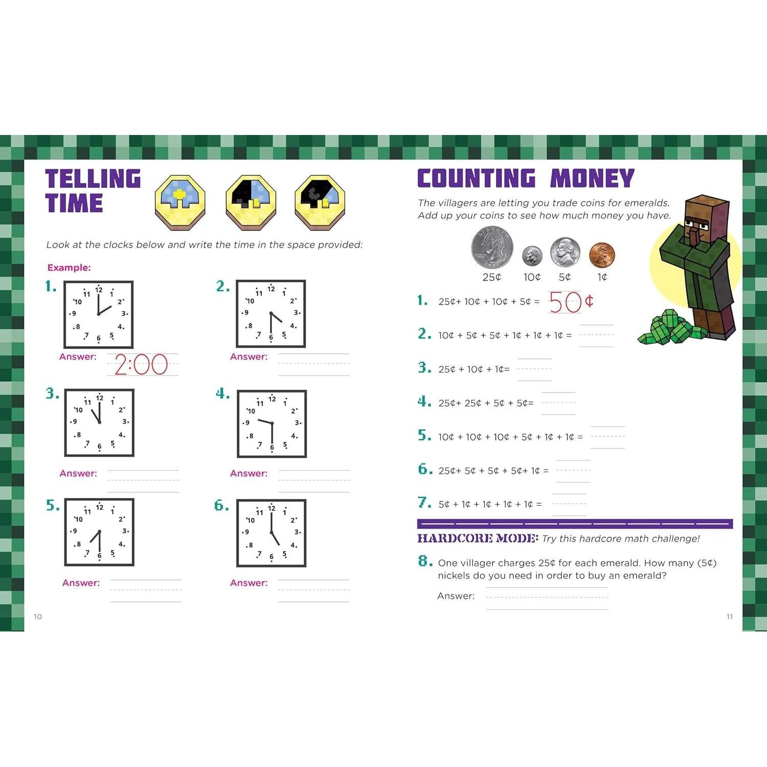 The Best and Biggest Fun Workbook for Minecrafters Grades 1 & 2: An Unofficial Learning Adventure for Minecrafters