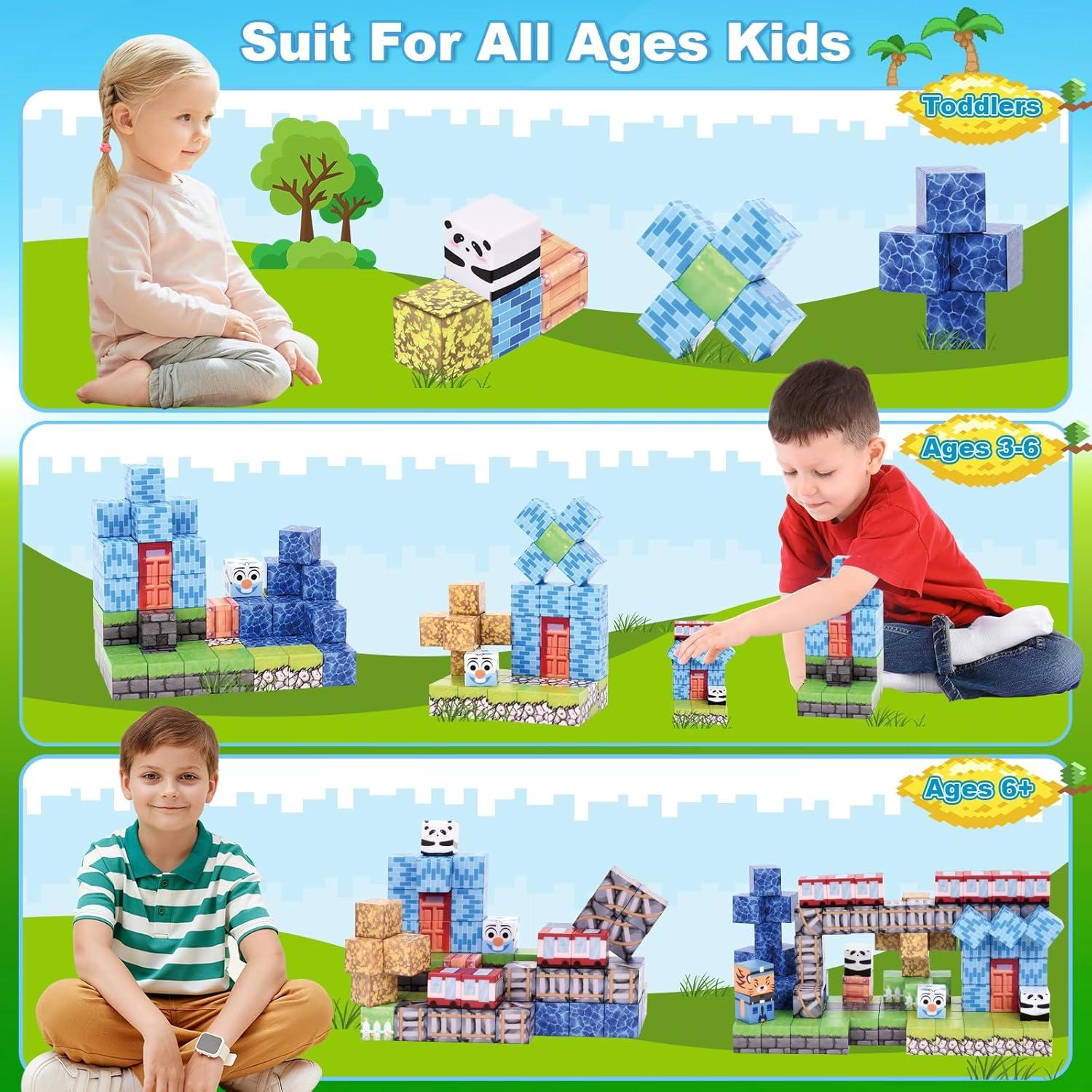 Bloques de Construcción Magnéticos Ludmila 100 Piezas 3D