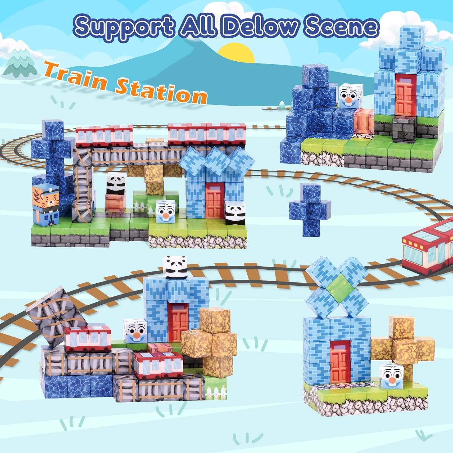 Bloques de Construcción Magnéticos Ludmila 100 Piezas 3D