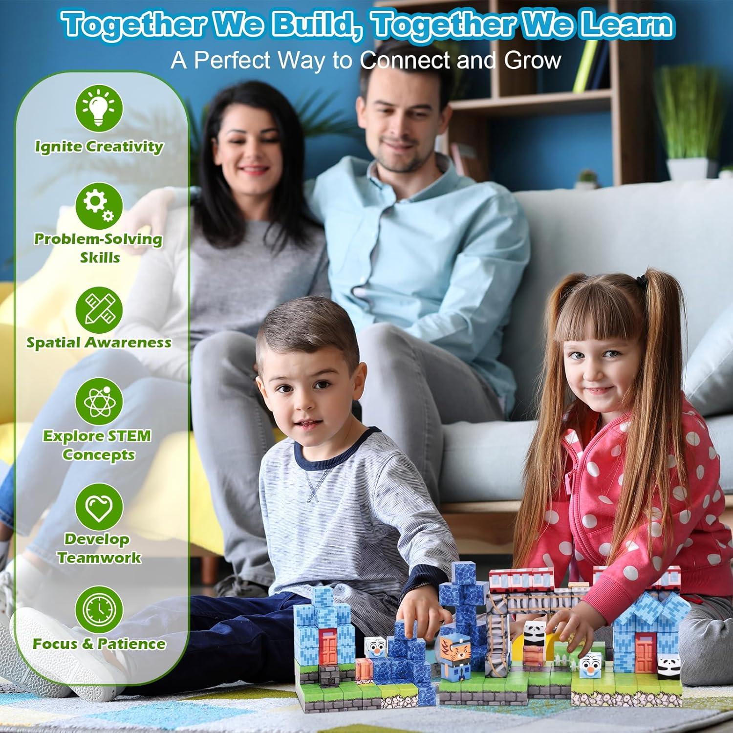 Bloques de Construcción Magnéticos Ludmila 100 Piezas 3D