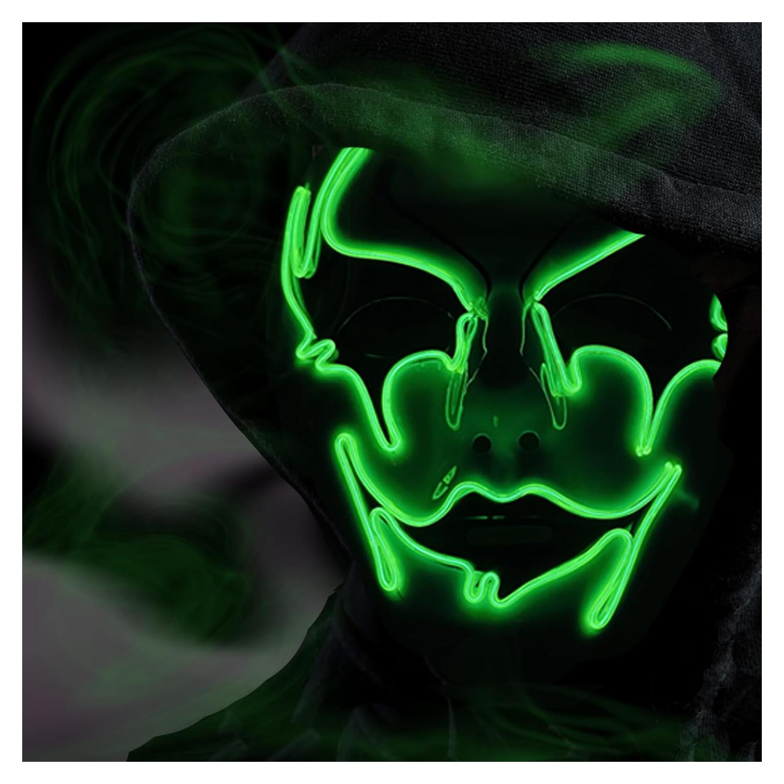 Máscara de Purga LED Halloween Verde - Brillante y Espeluznante