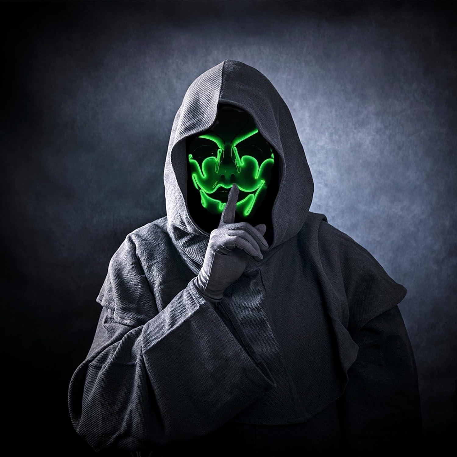 Máscara de Purga LED Halloween Verde - Brillante y Espeluznante