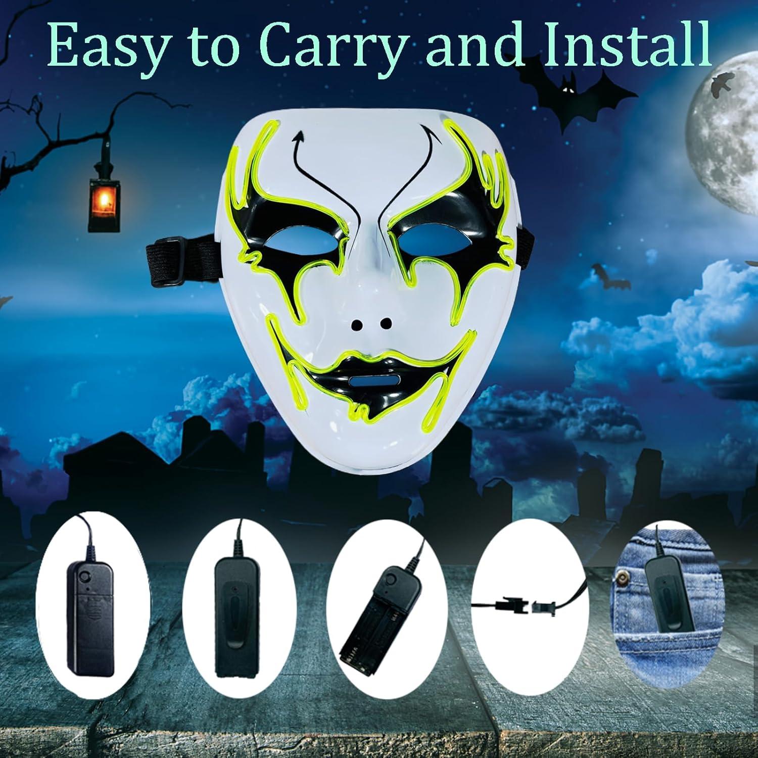 Máscara de Purga LED Halloween Verde - Brillante y Espeluznante