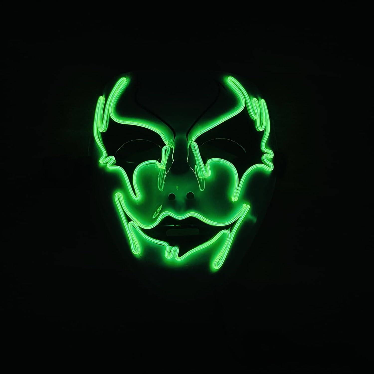 Máscara de Purga LED Halloween Verde - Brillante y Espeluznante