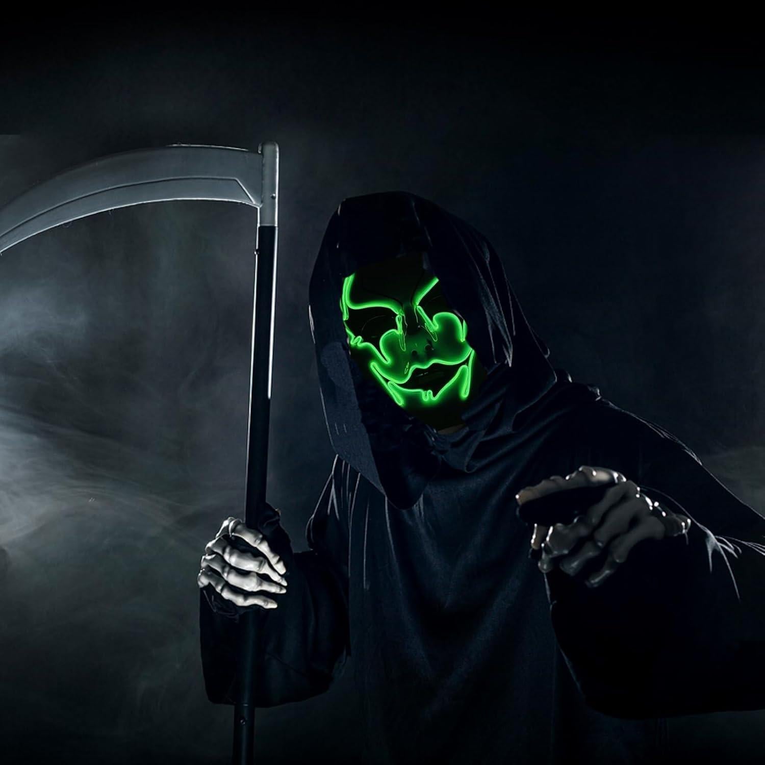 Máscara de Purga LED Halloween Verde - Brillante y Espeluznante
