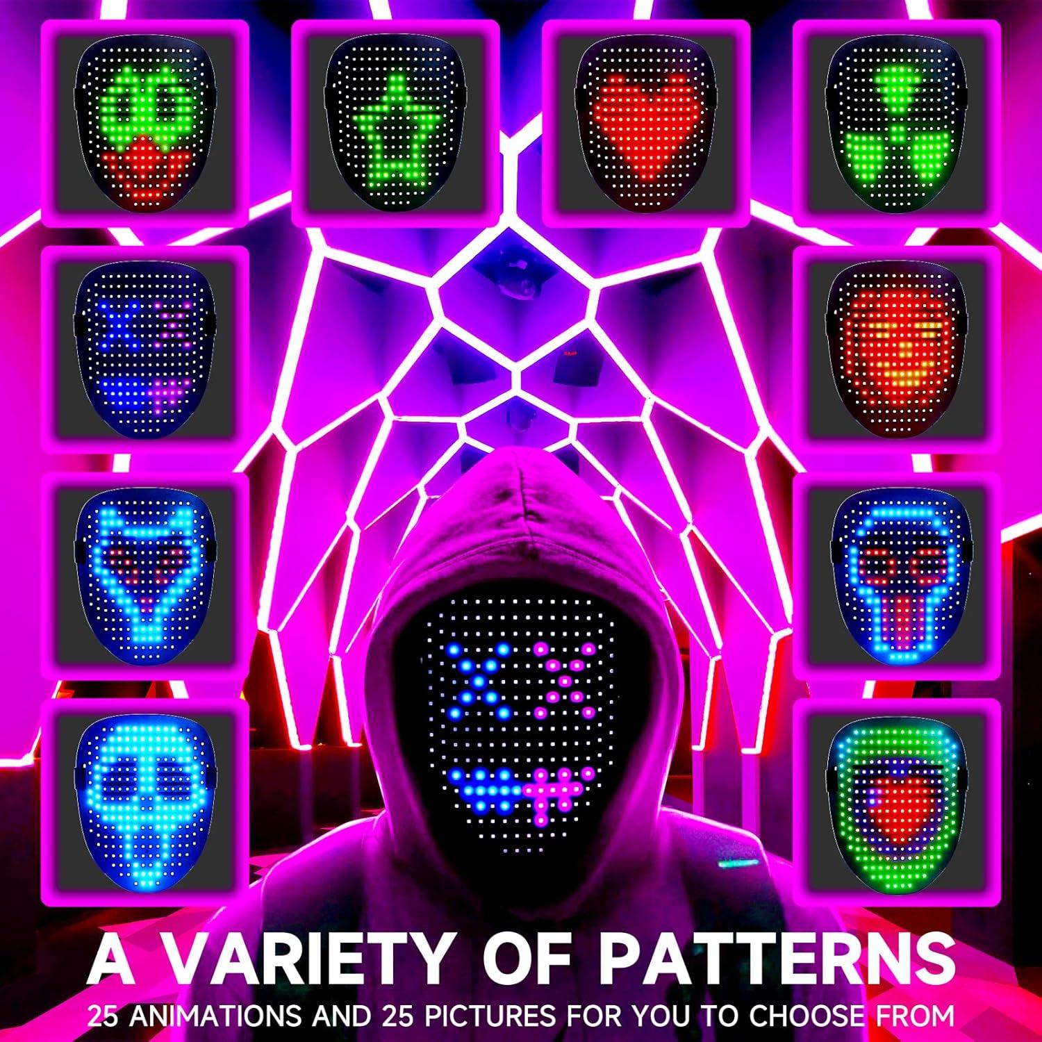 Máscara LED Funler Mini con Control por Gestos - 50 Patrones