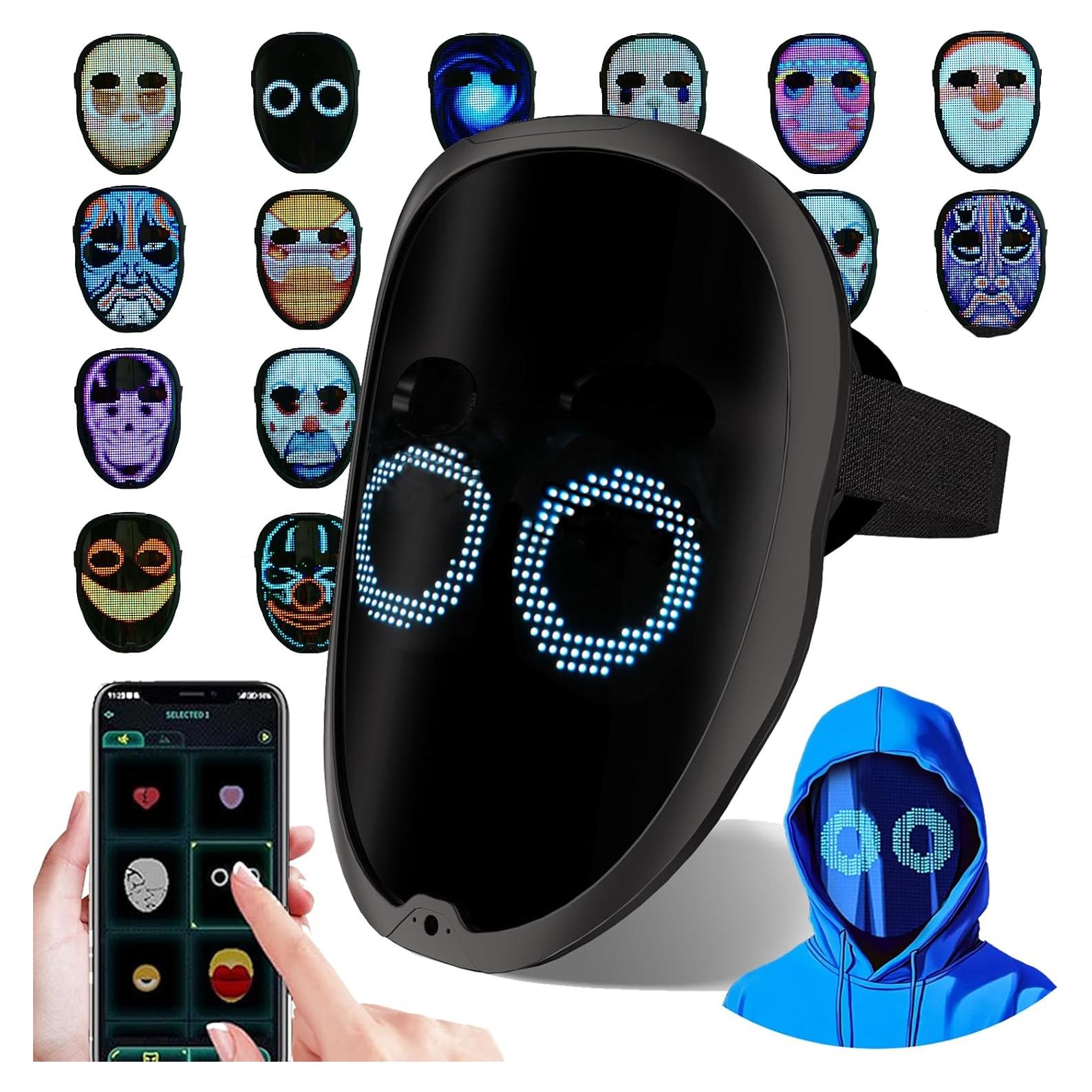 Máscara LED AIGLUN Personalizable con Control Gestual - Negro Mate