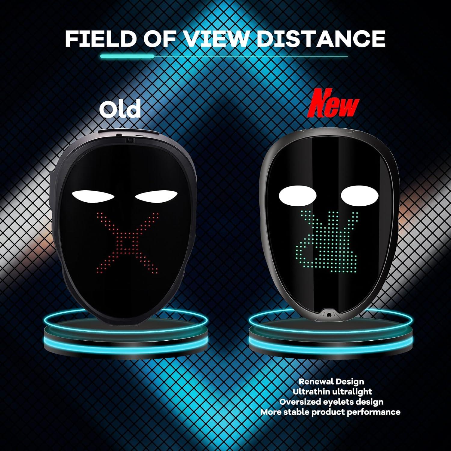 Máscara LED AIGLUN Personalizable con Control Gestual - Negro Mate