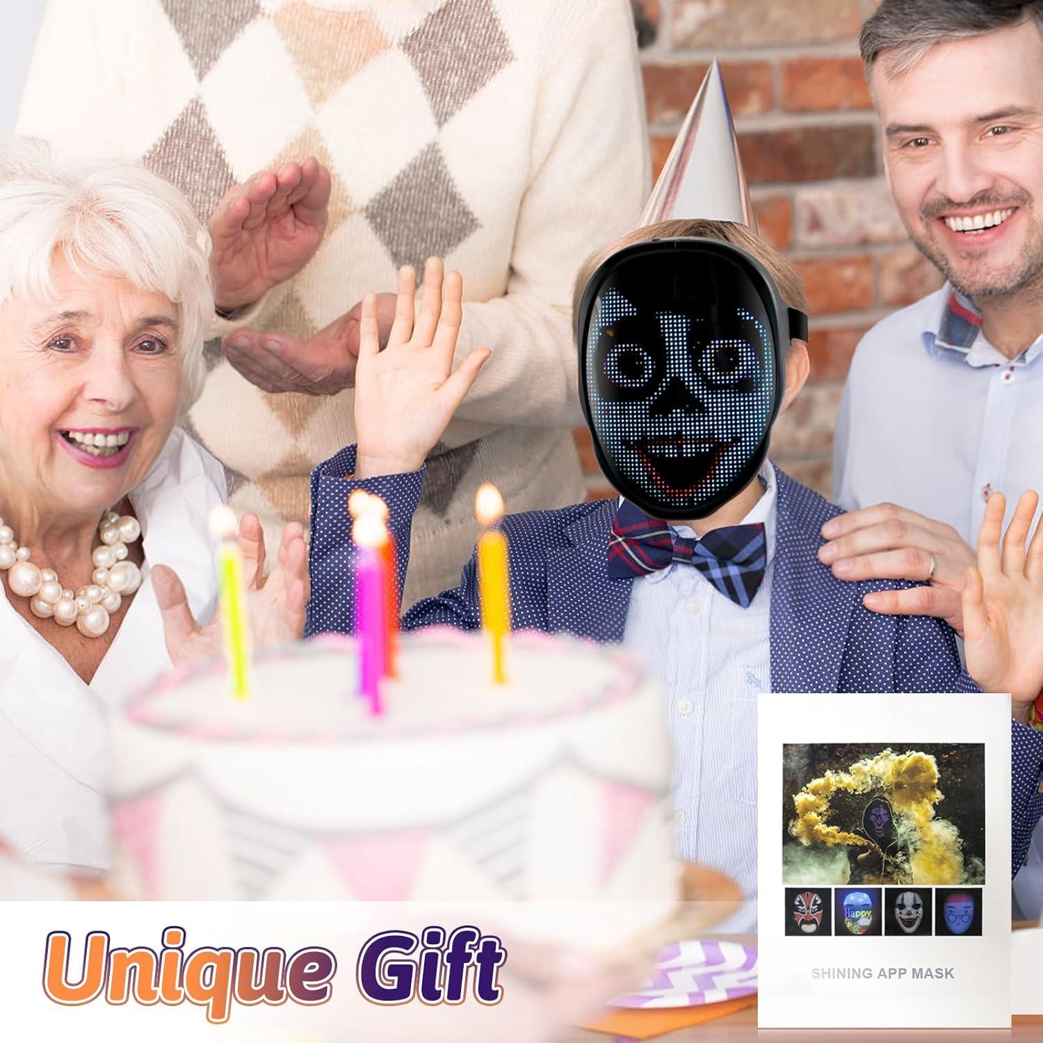 Máscara LED AIGLUN Personalizable con Control Gestual - Negro Mate