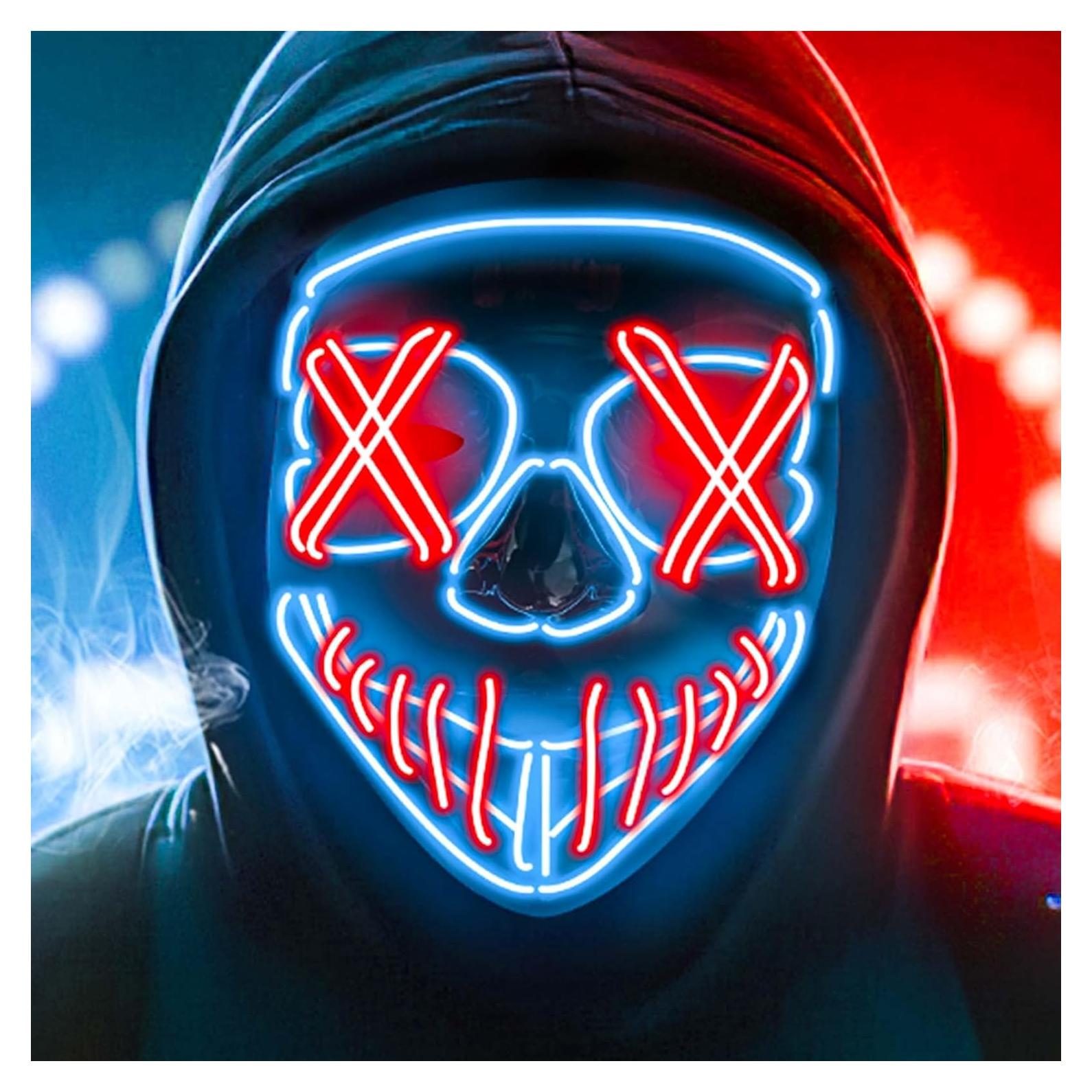 Máscara LED Purge Halloween Unisex Ajustable con Luces
