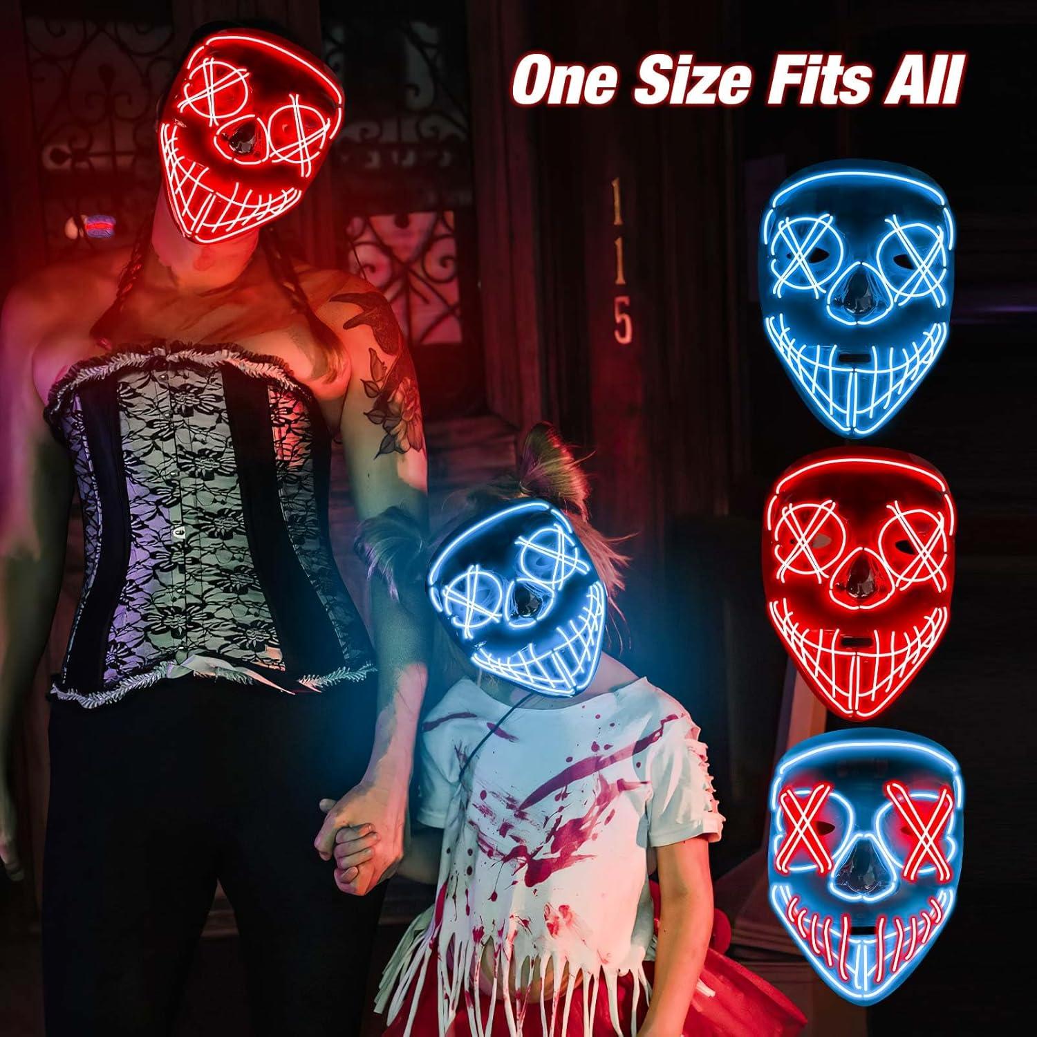 Máscara LED Purge Halloween Unisex Ajustable con Luces