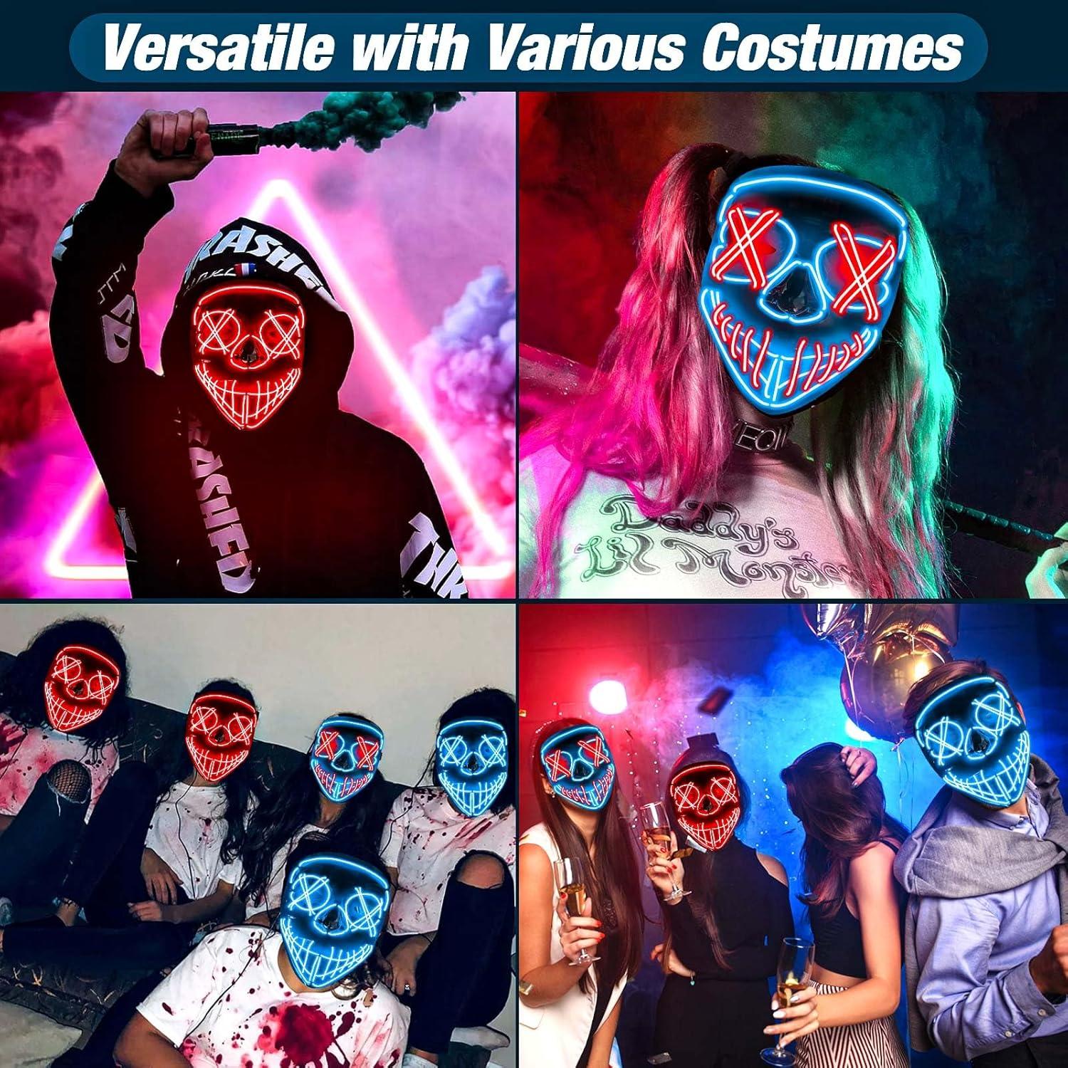 Máscara LED Purge Halloween Unisex Ajustable con Luces