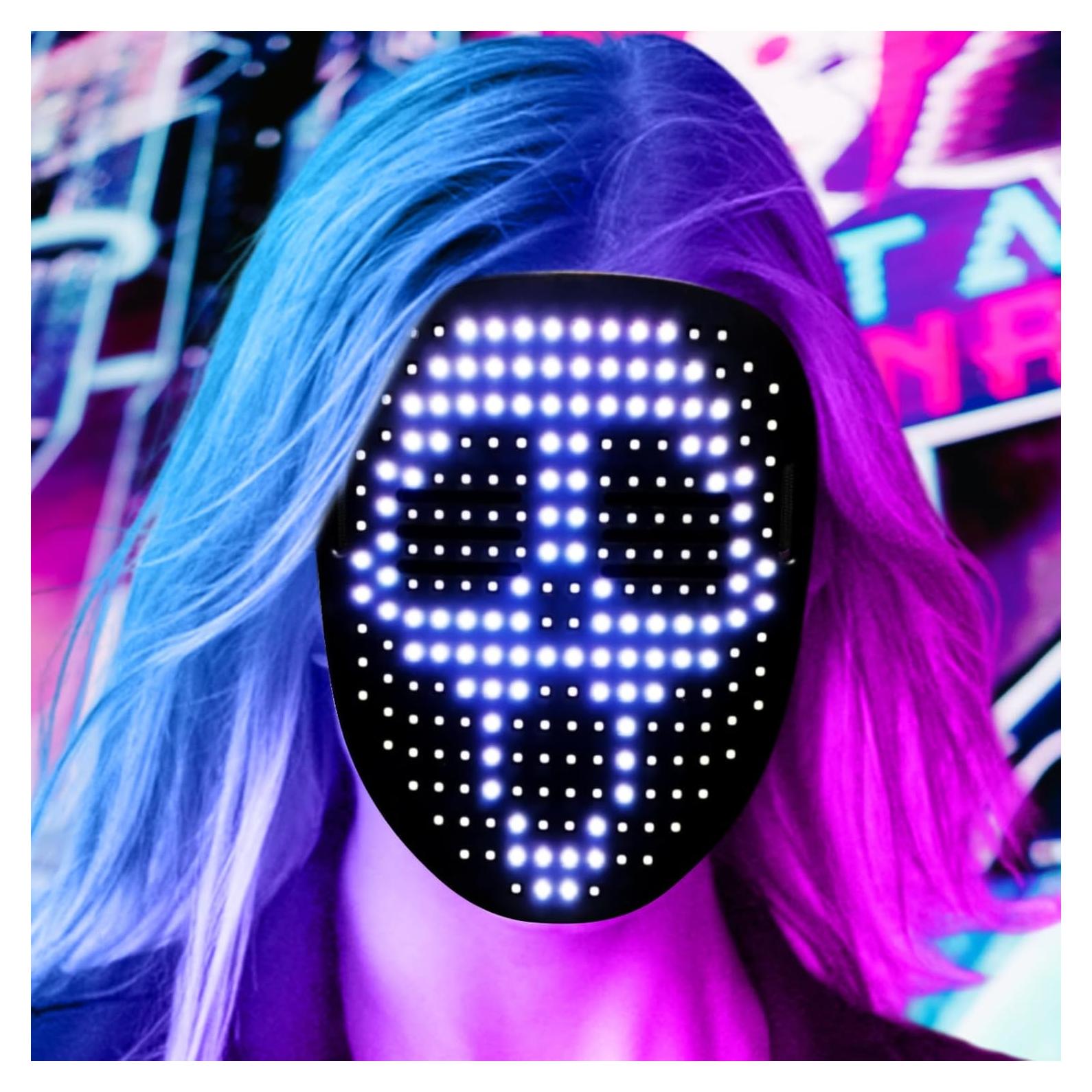 Máscara LED Halloween SPONDSOPH 50 Patrones Iluminada Niños