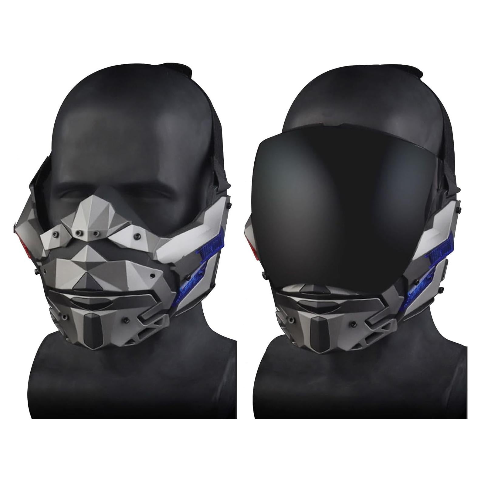 Máscara Punk Futurista LED para Adultos - Estilo Ciberespacio