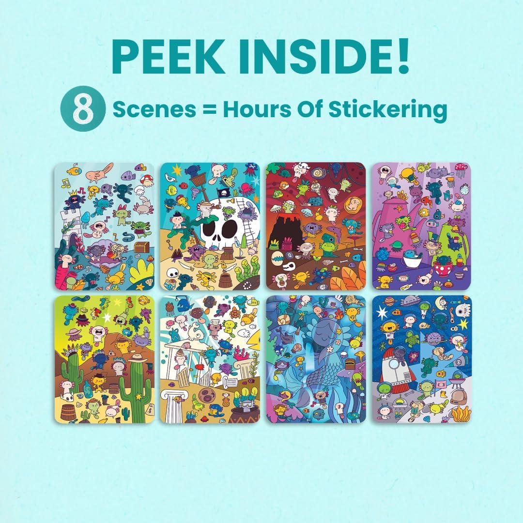 Libro de Stickers Axolotl Cupkin - 300 Stickers y 8 Escenas