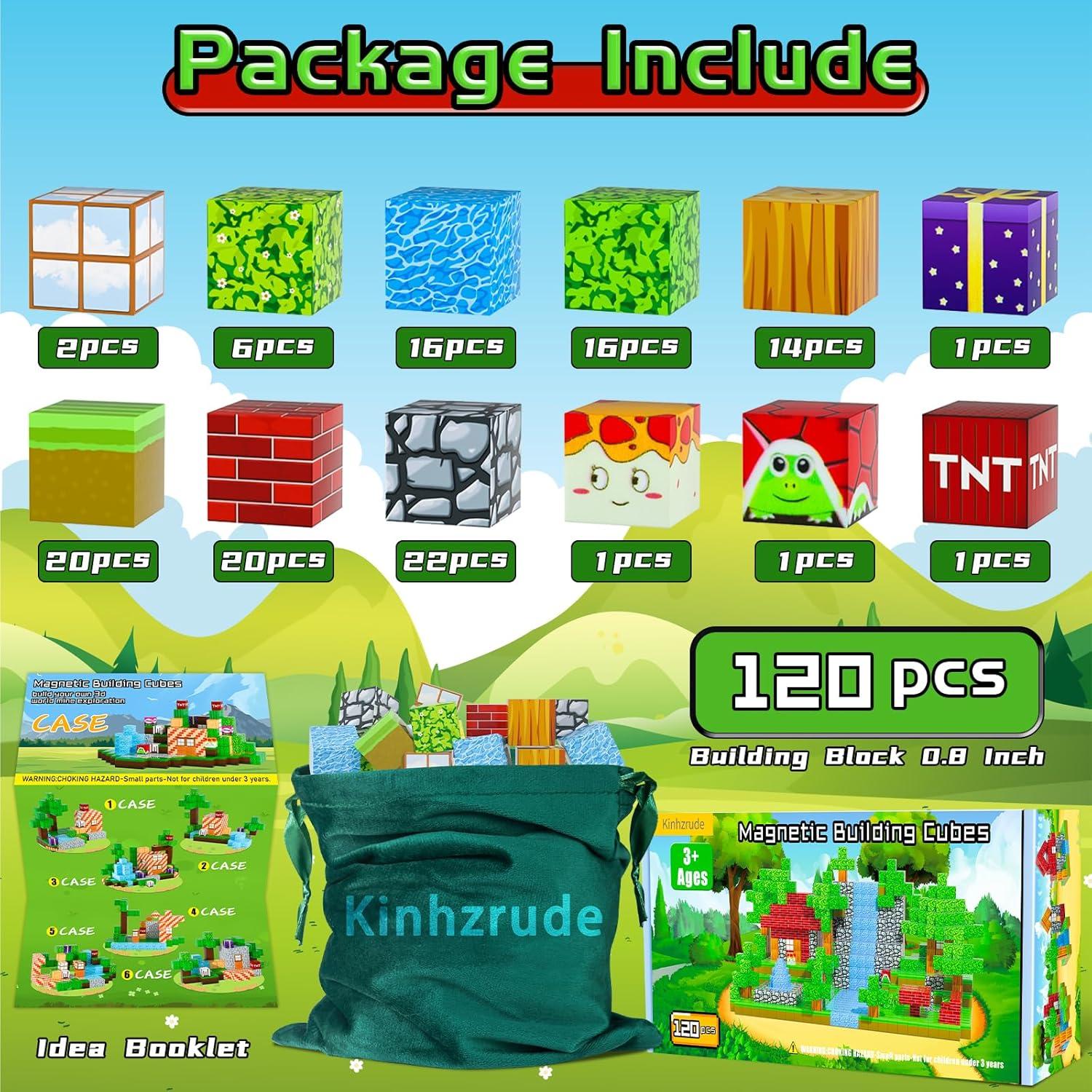 Bloques Magnéticos Kinhzrude 120PCS Juguete Educativo 3+ Años