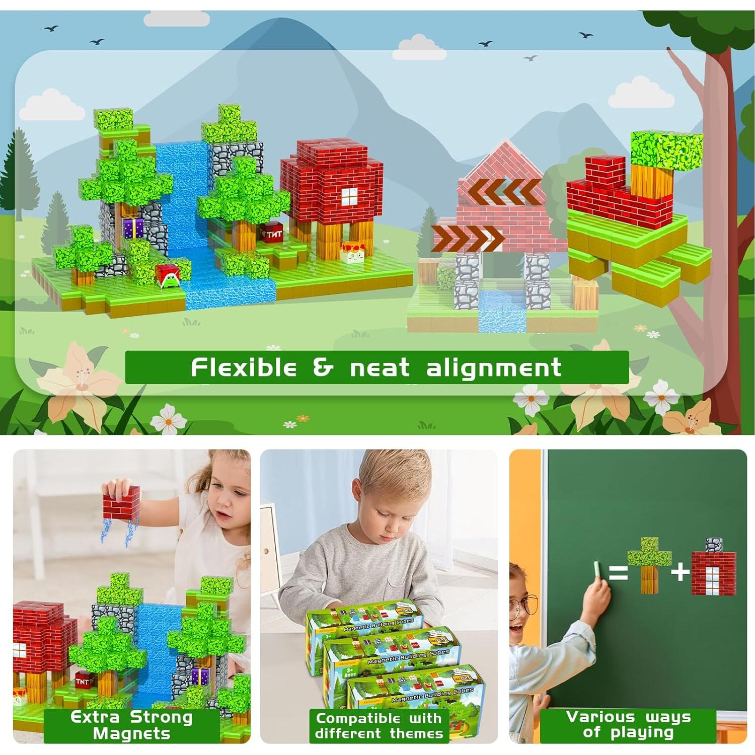 Bloques Magnéticos Kinhzrude 120PCS Juguete Educativo 3+ Años