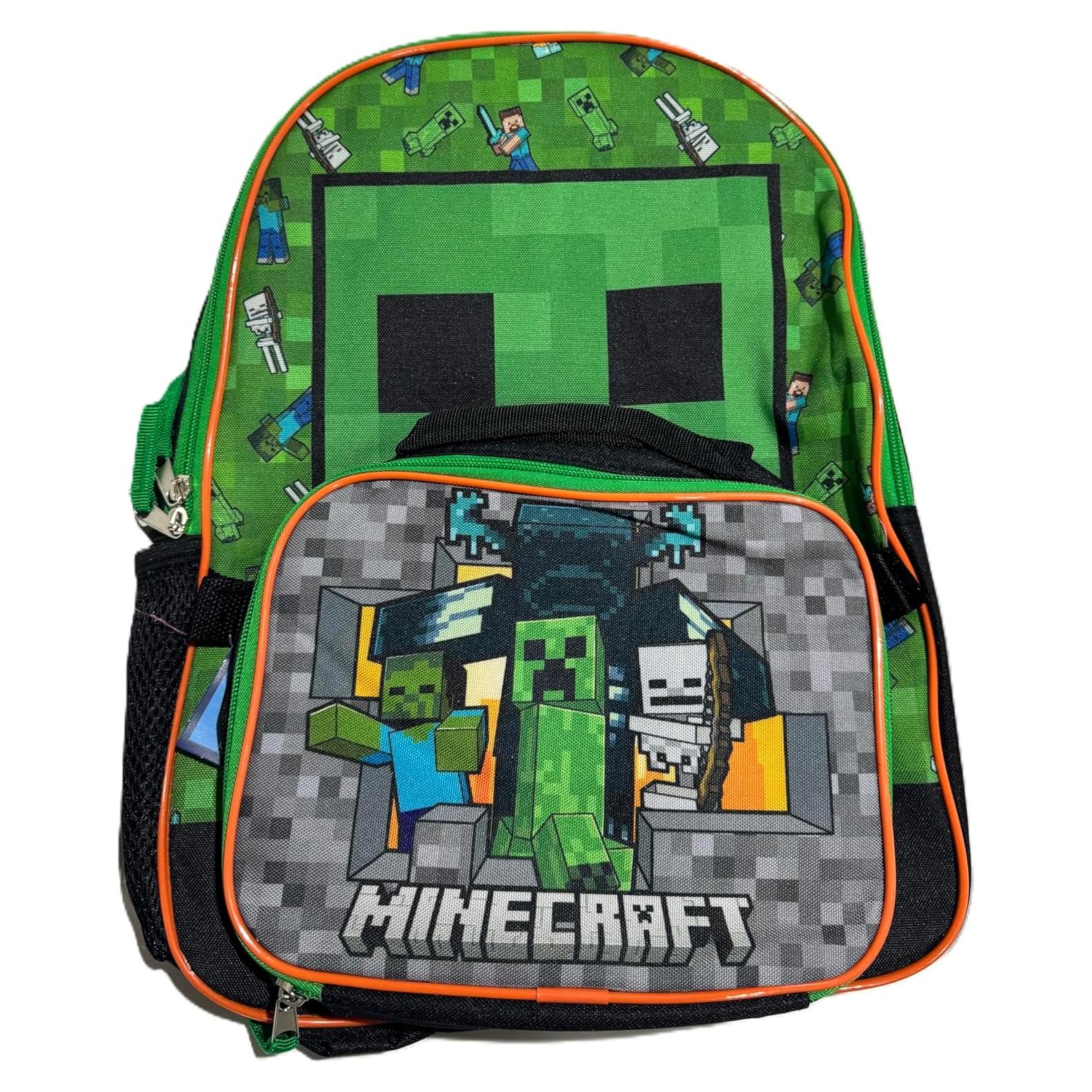 Mochila Bioworld Minecraft 40.64 cm con Almuerzo para Niños
