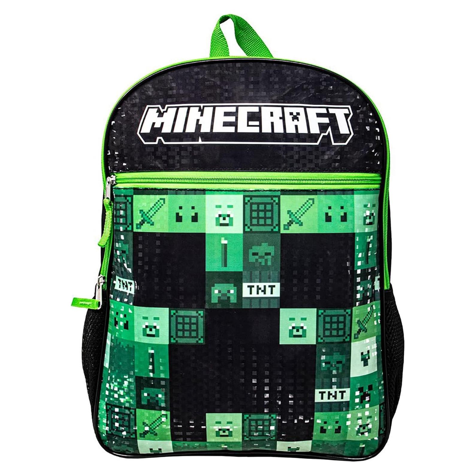 Mochila Casual Minecraft Bioworld Verde 30.5x12.7x40.6 cm