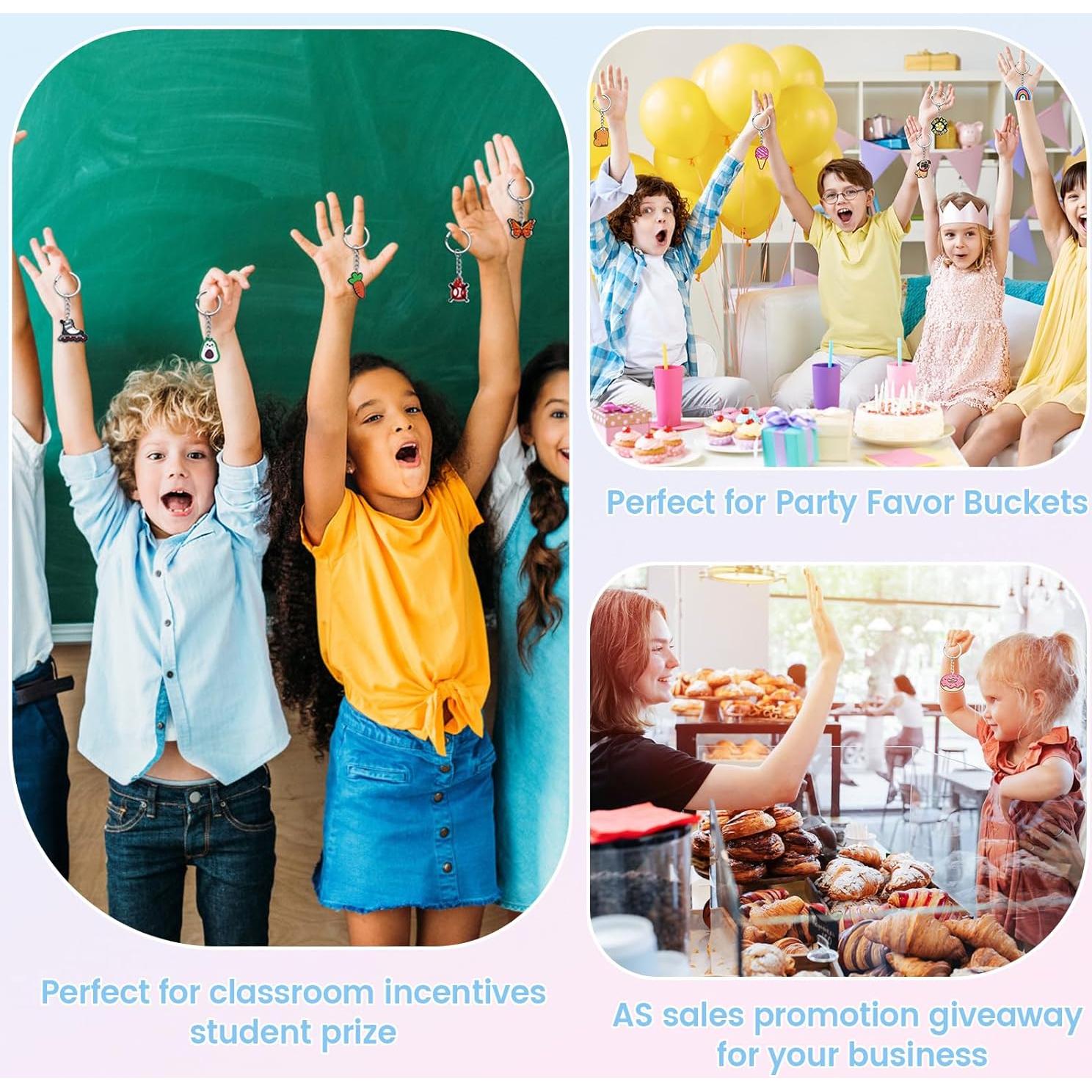 Lote de 20 llaveros variados Papacharms para fiesta y premios