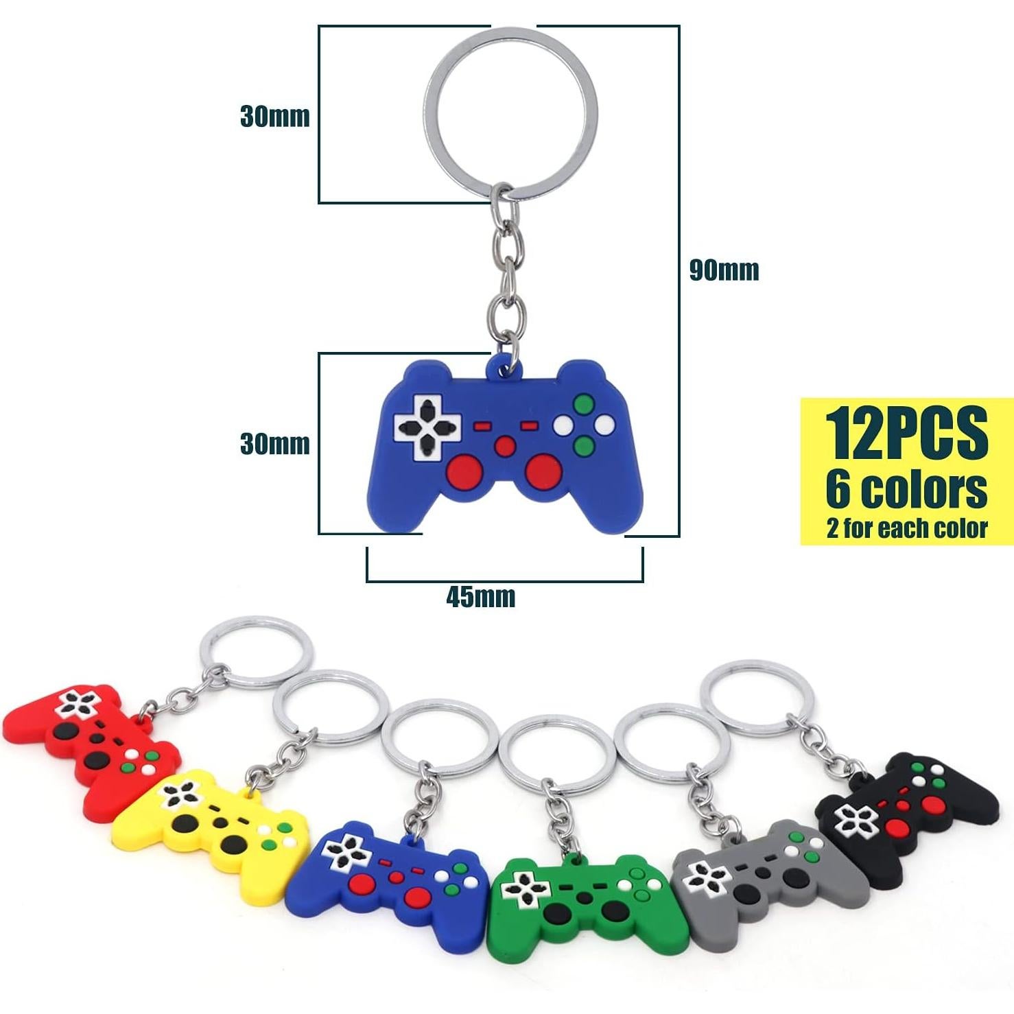 12 Llaveros Controlador de Videojuego Auvoau 6 Colores