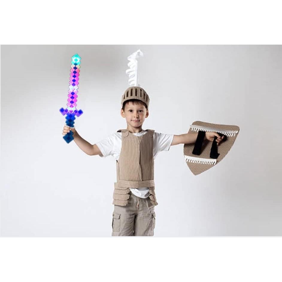 Espada de Juguete Pixel LED con Sonido - Set de 3 Accesorios