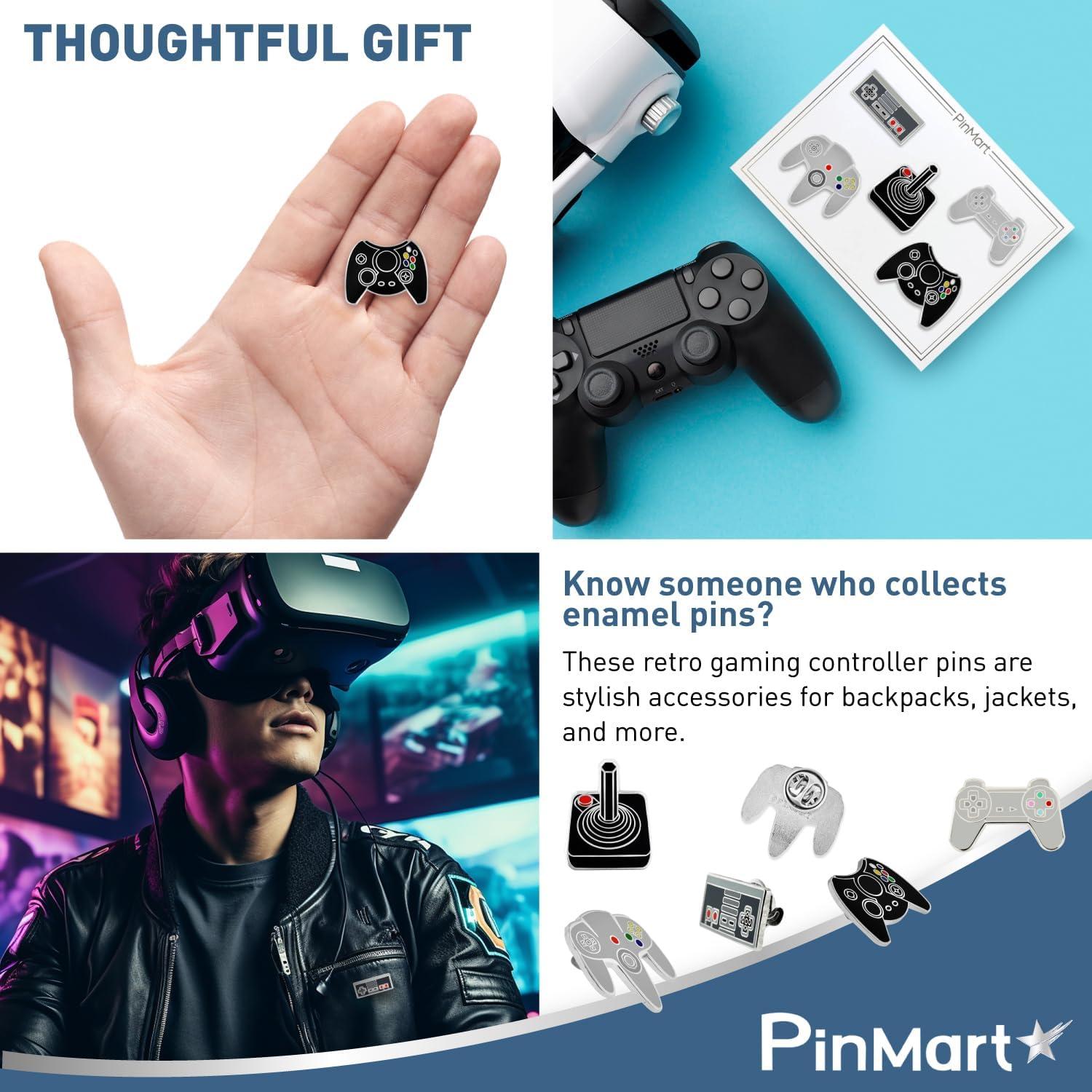 Conjunto de 5 Pines de Esmalte Retro PinMart - Juegos