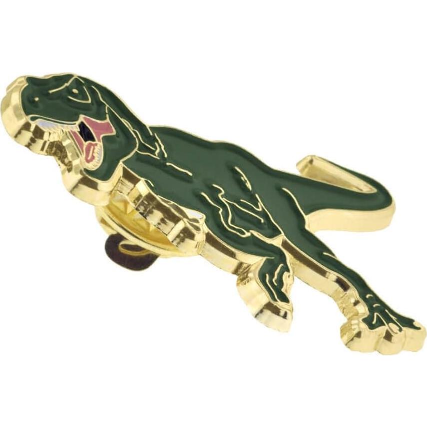 Pin de Solapa T-Rex Verde PinMart - Esmalte Oro 3.18 cm