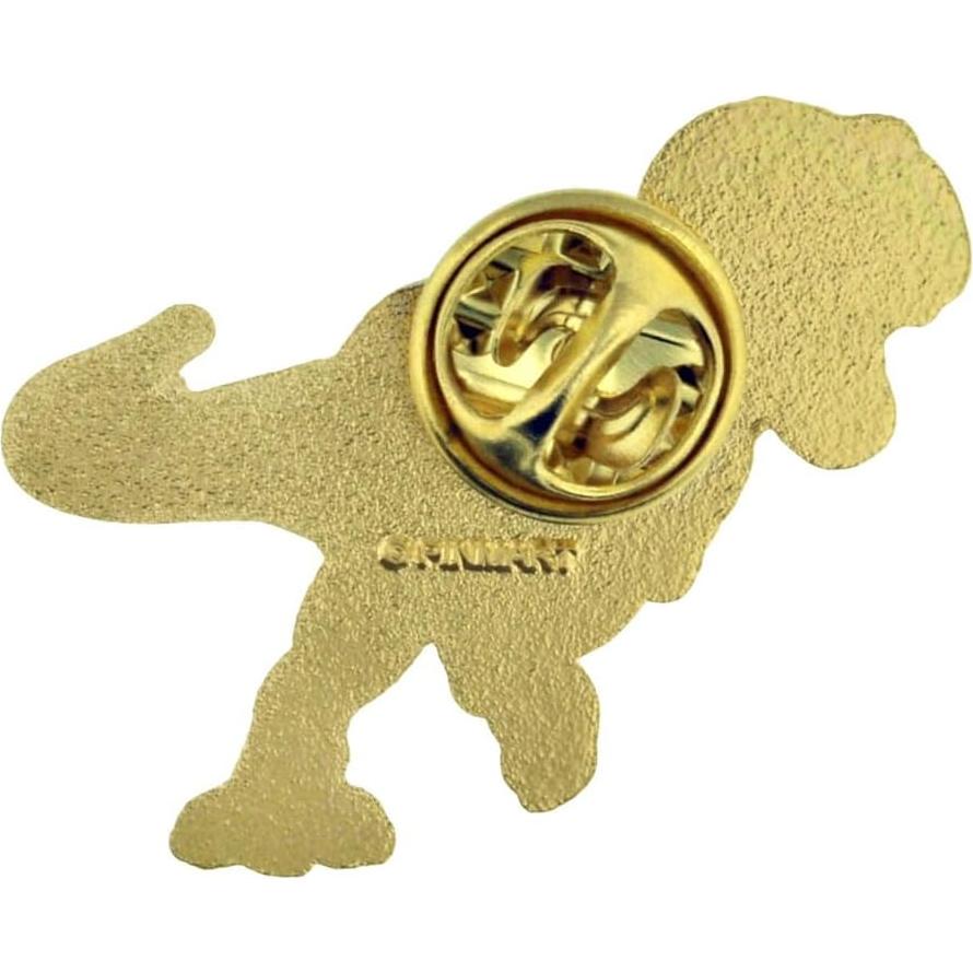 Pin de Solapa T-Rex Verde PinMart - Esmalte Oro 3.18 cm
