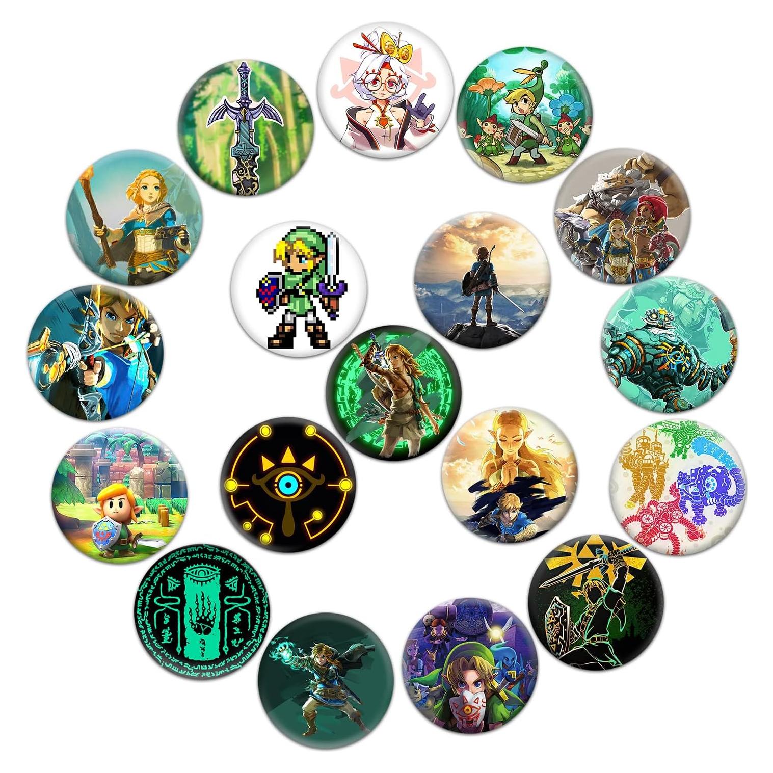 Pines de Botón Pounchi 18 Pcs 3.81 cm Decoración Videojuegos