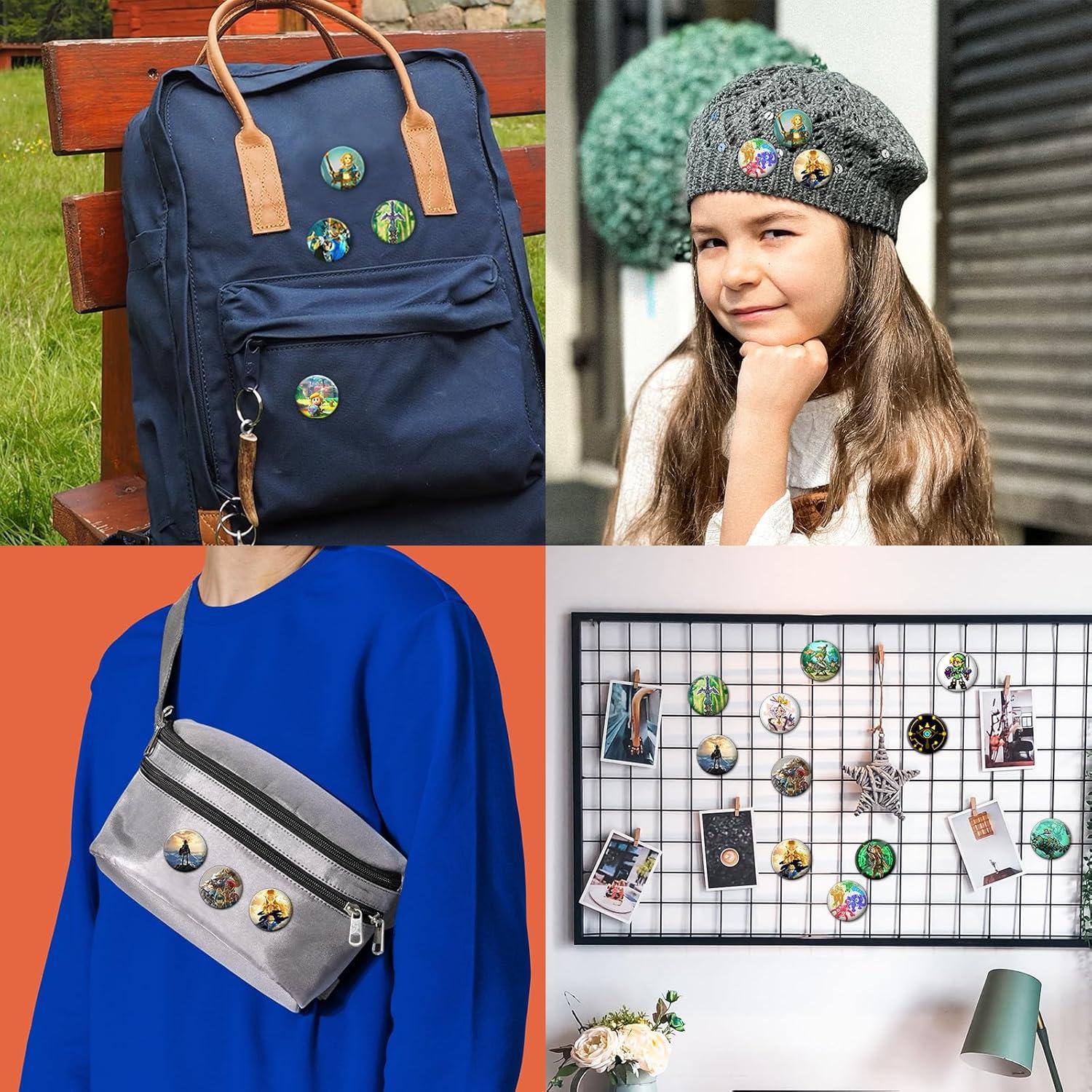 Pines de Botón Pounchi 18 Pcs 3.81 cm Decoración Videojuegos