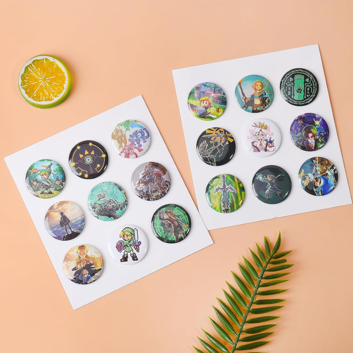 Pines de Botón Pounchi 18 Pcs 3.81 cm Decoración Videojuegos