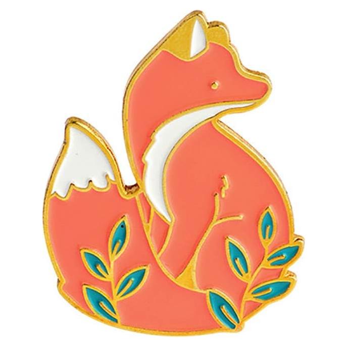 Pin de esmalte zorro ROSTIVO para mochilas y chaquetas