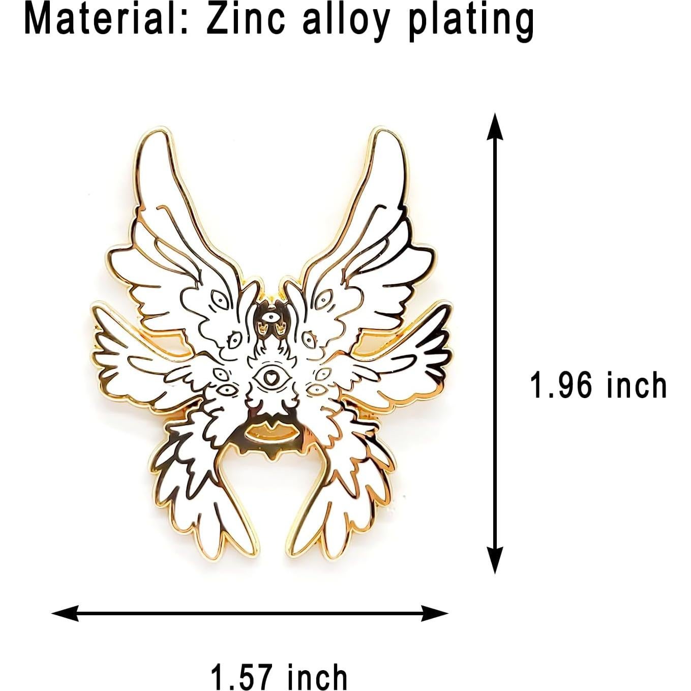 Pin de Insignia de Esmalte Ángel de Seis Alas - 4 cm - SKYFENGCN