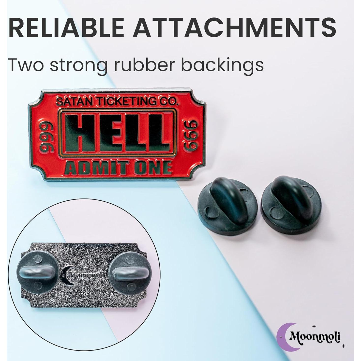 Pin de esmalte Ticket to Hell Moonmoli - 3.18 cm - Vintage