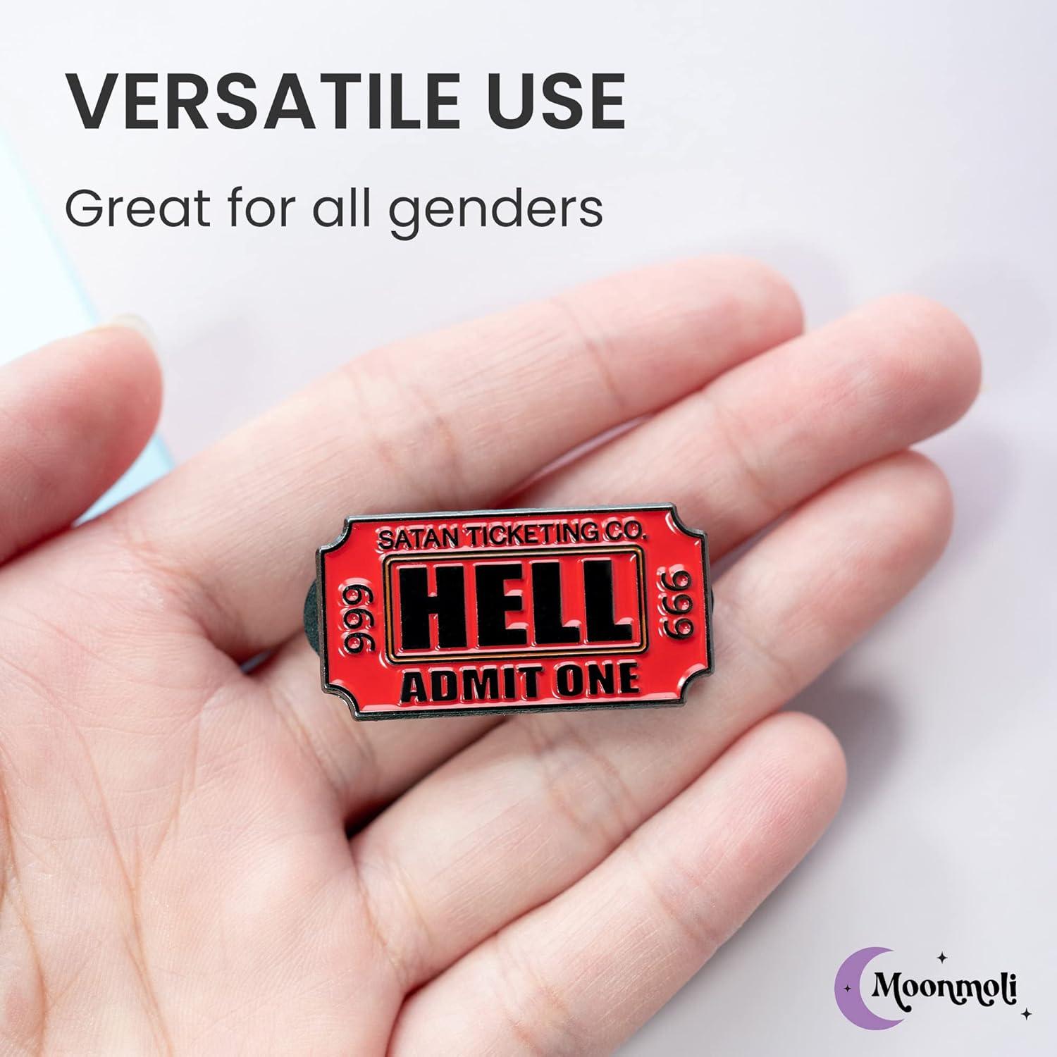Pin de esmalte Ticket to Hell Moonmoli - 3.18 cm - Vintage