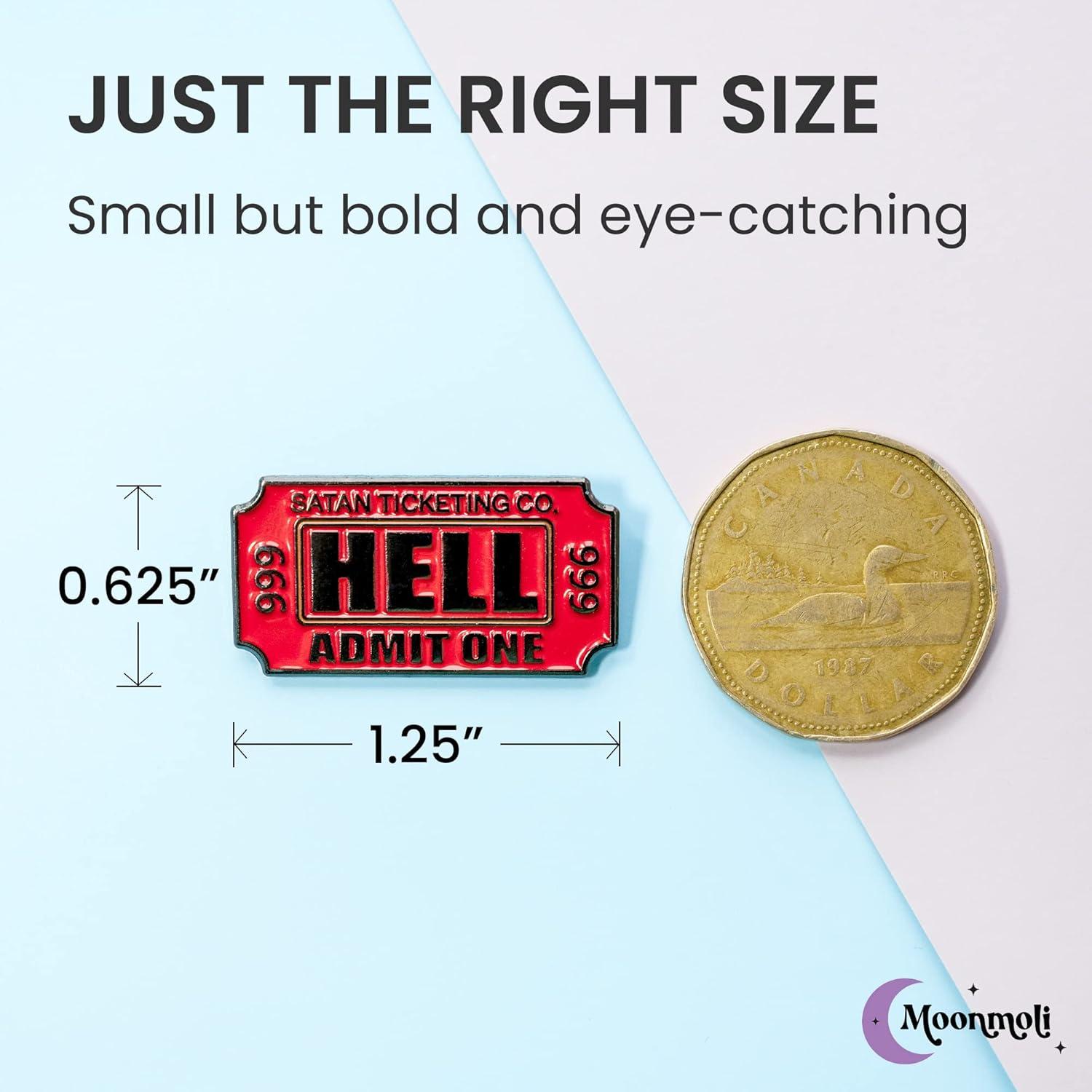 Pin de esmalte Ticket to Hell Moonmoli - 3.18 cm - Vintage