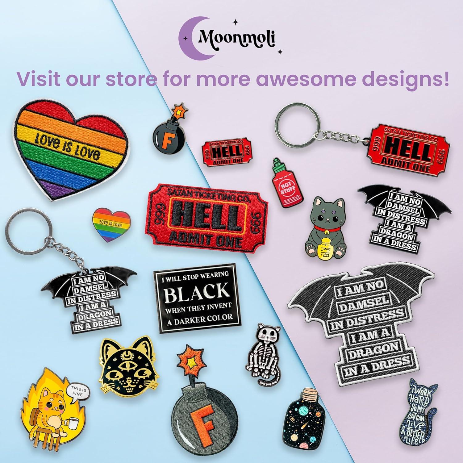 Pin de esmalte Ticket to Hell Moonmoli - 3.18 cm - Vintage