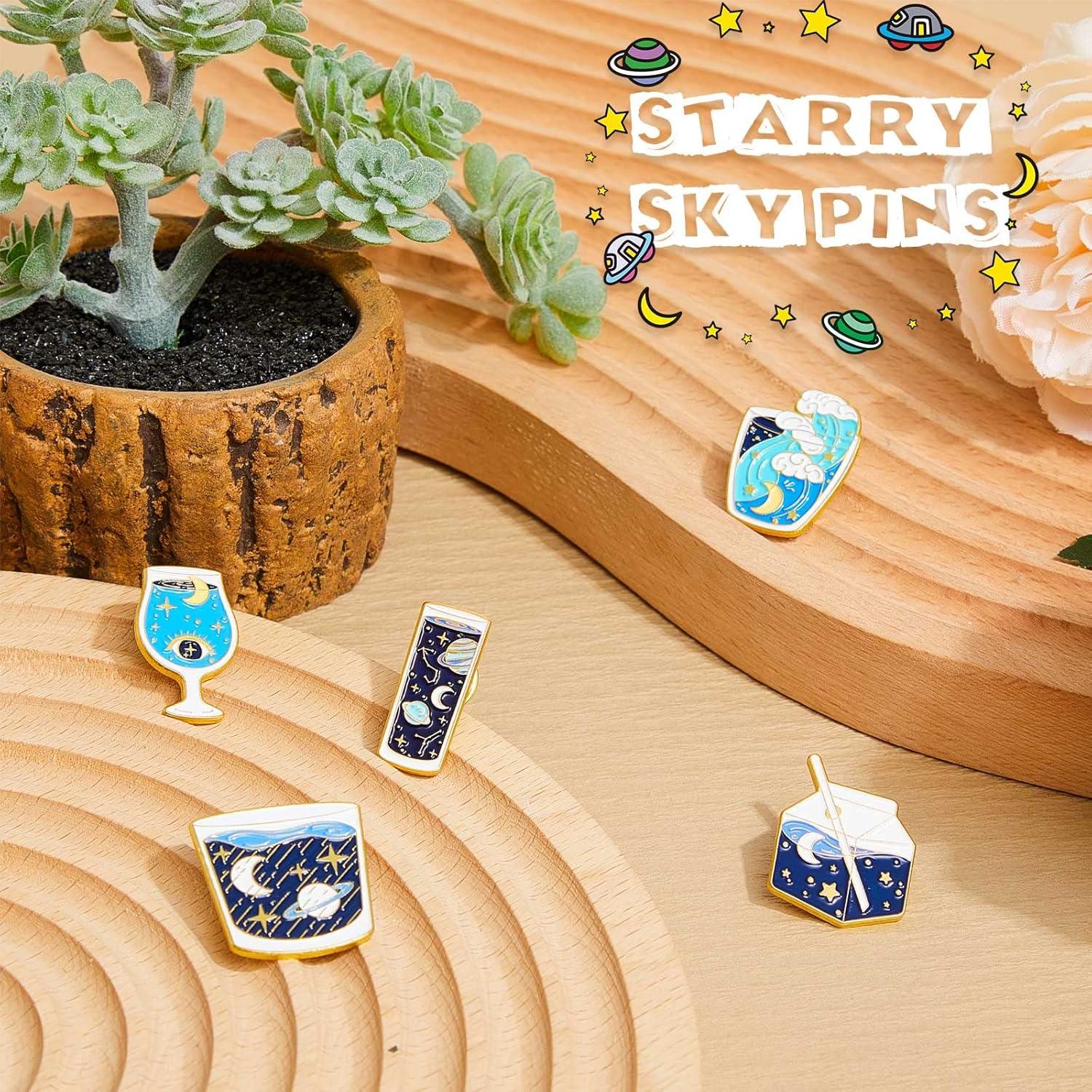 Juego de 5 Pines de Esmalte Sistema Solar Sherr para Ropa