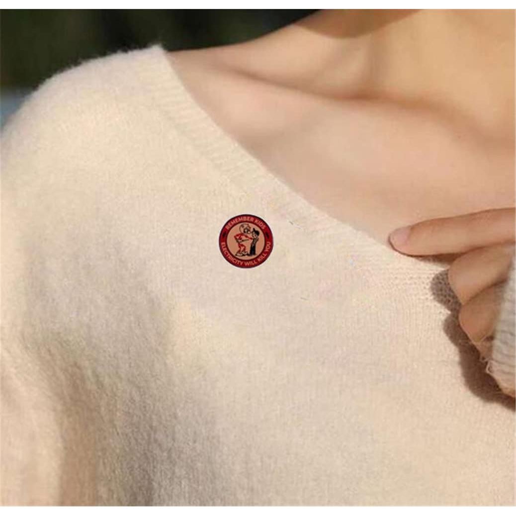 Pin Metálico Advertencia 'La Electricidad Te Matará' Kaiyatxly