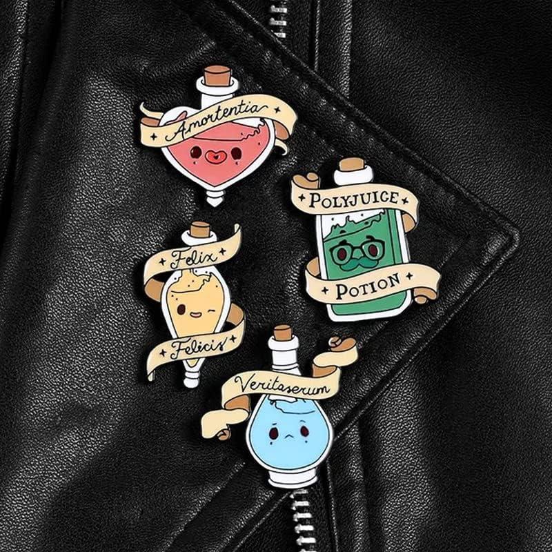 Conjunto de 4 Pines de Esmalte Ximimark Botellas de Poción